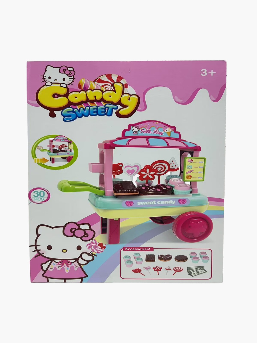 Hello Kitty 30-Piece Sweet Candy Cart Playset