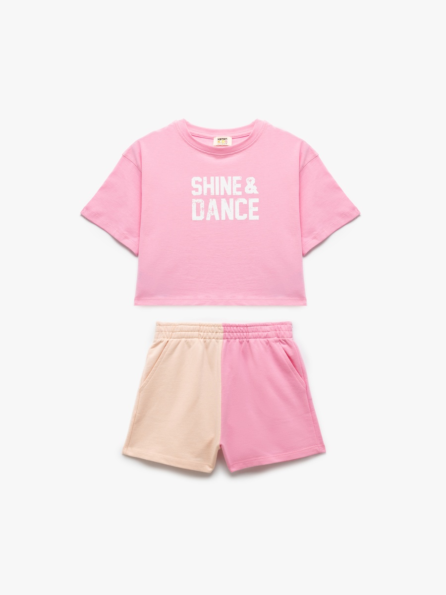 Printed Short Sleeves T-Shirt and Shorts Set