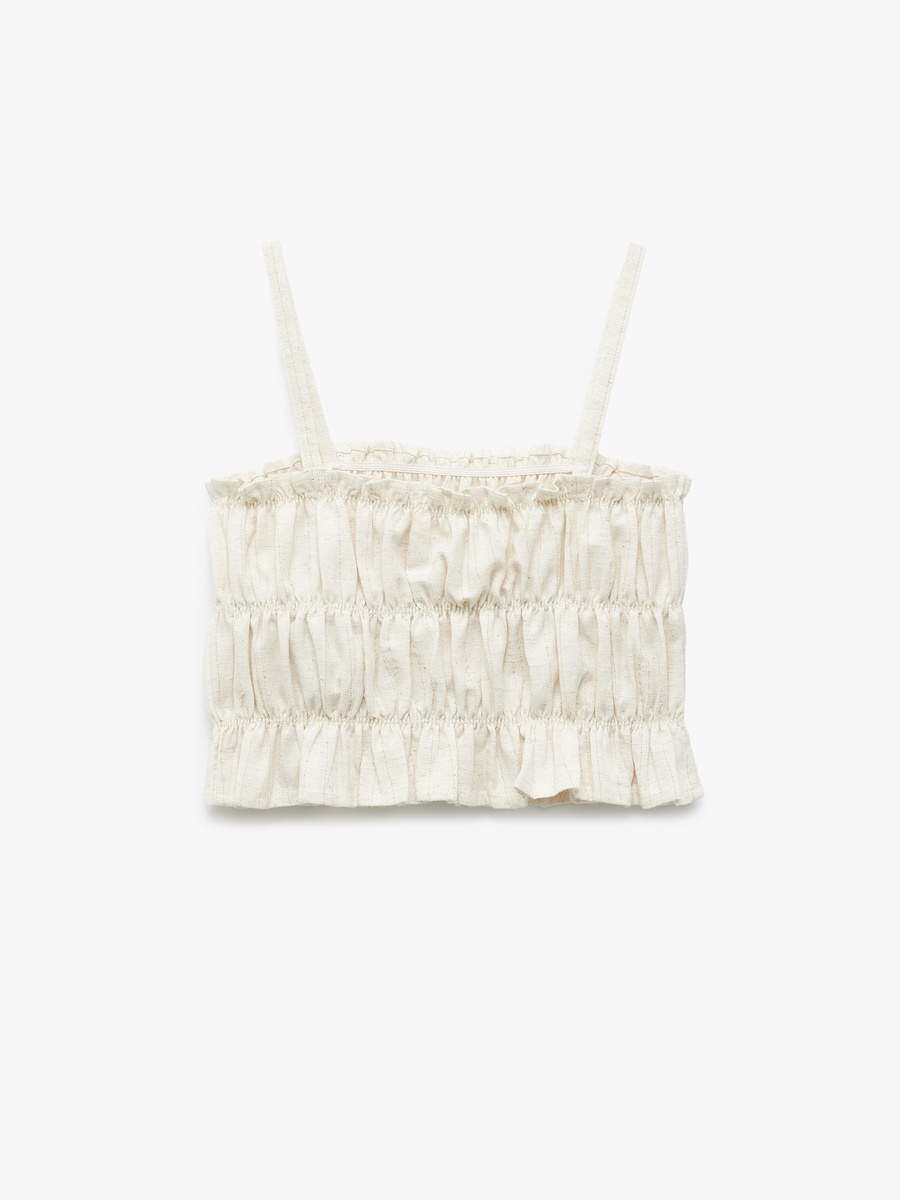 Solid Strappy Crop Blouse
