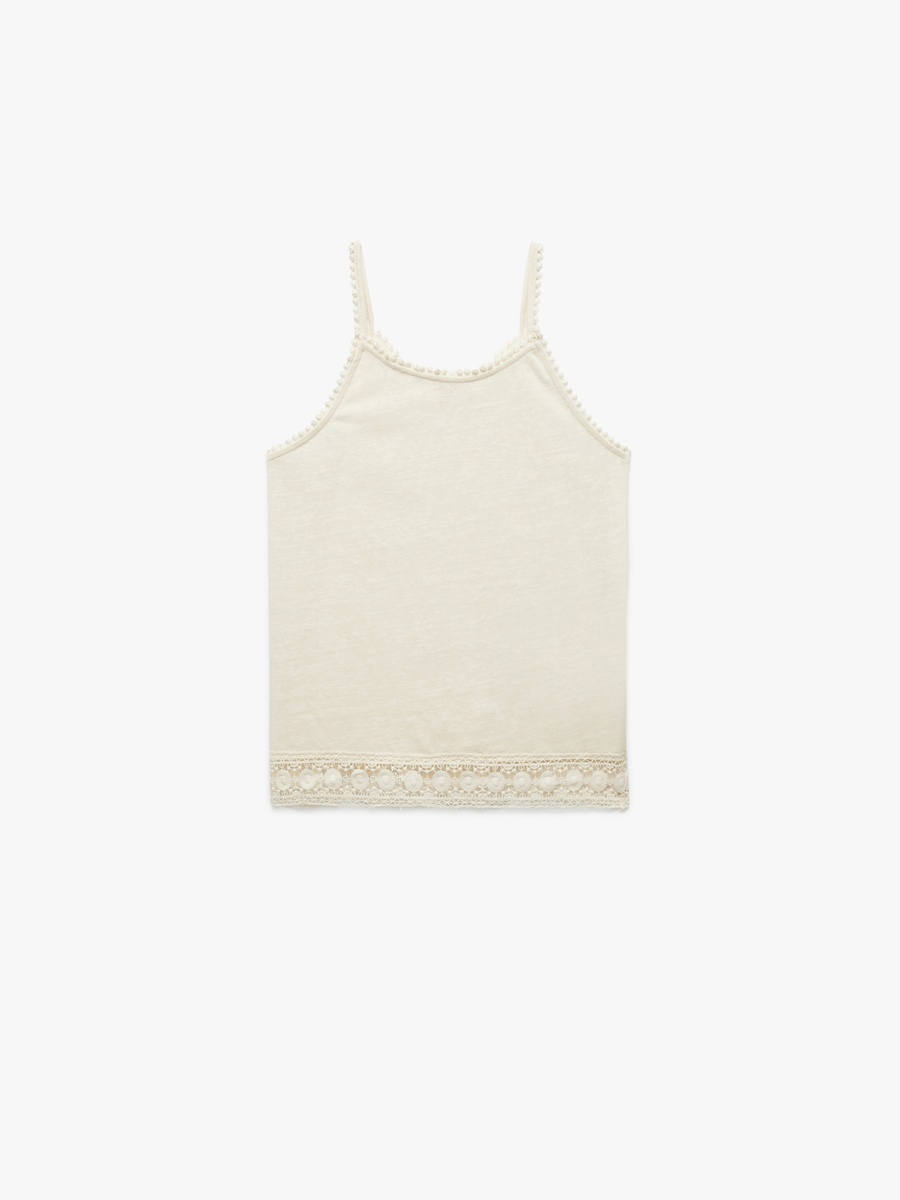 Lace Trim Strappy Tank Top
