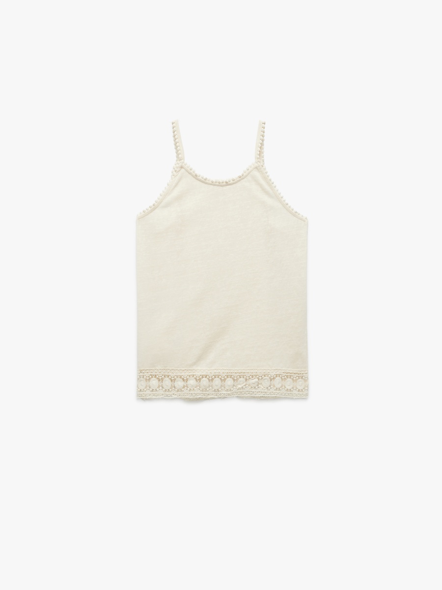 Lace Trim Strappy Tank Top