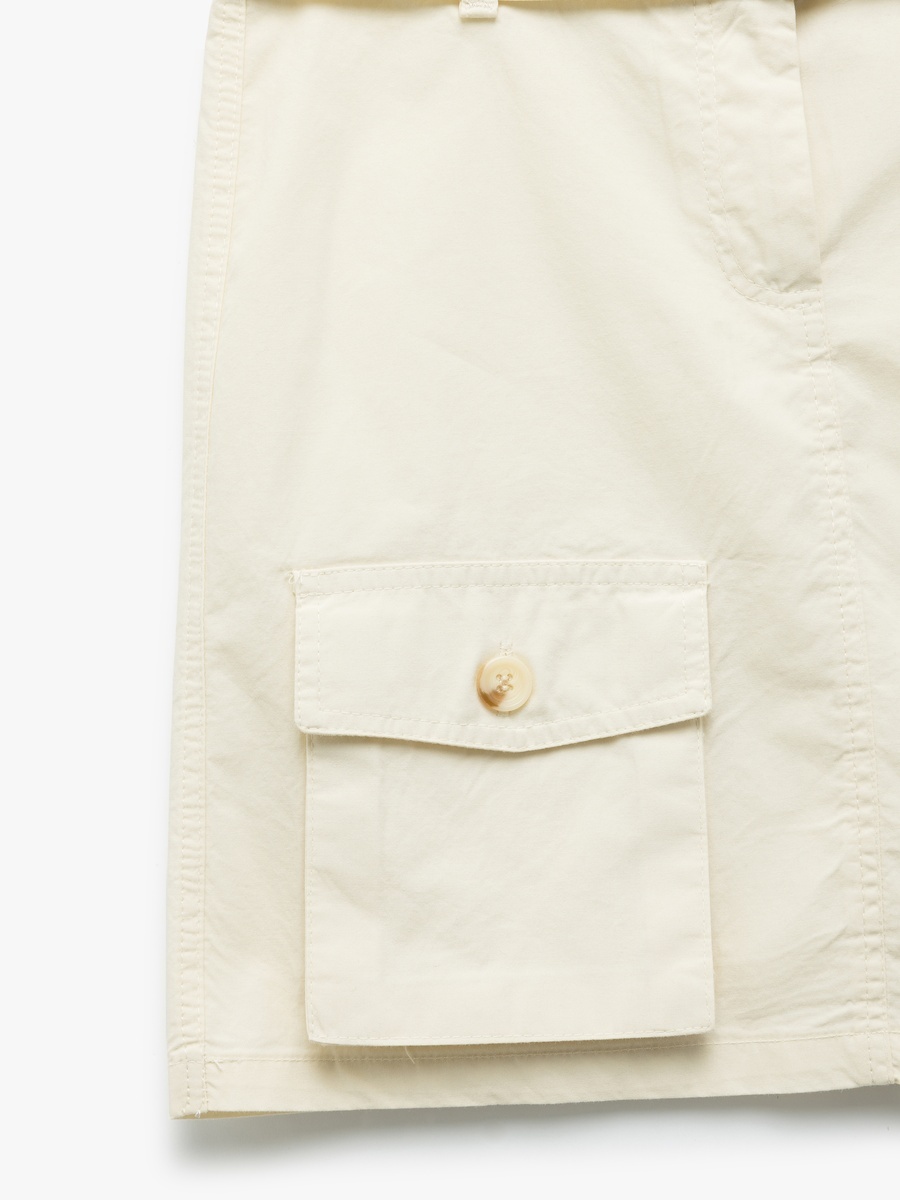 Solid Belted Gabardine Skirt