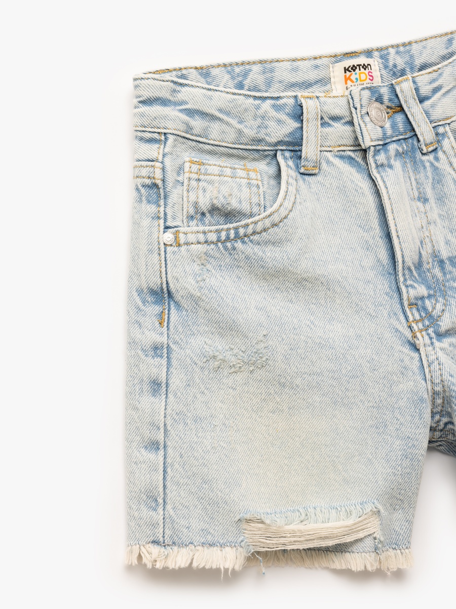 Plain Loose Fit Denim Shorts