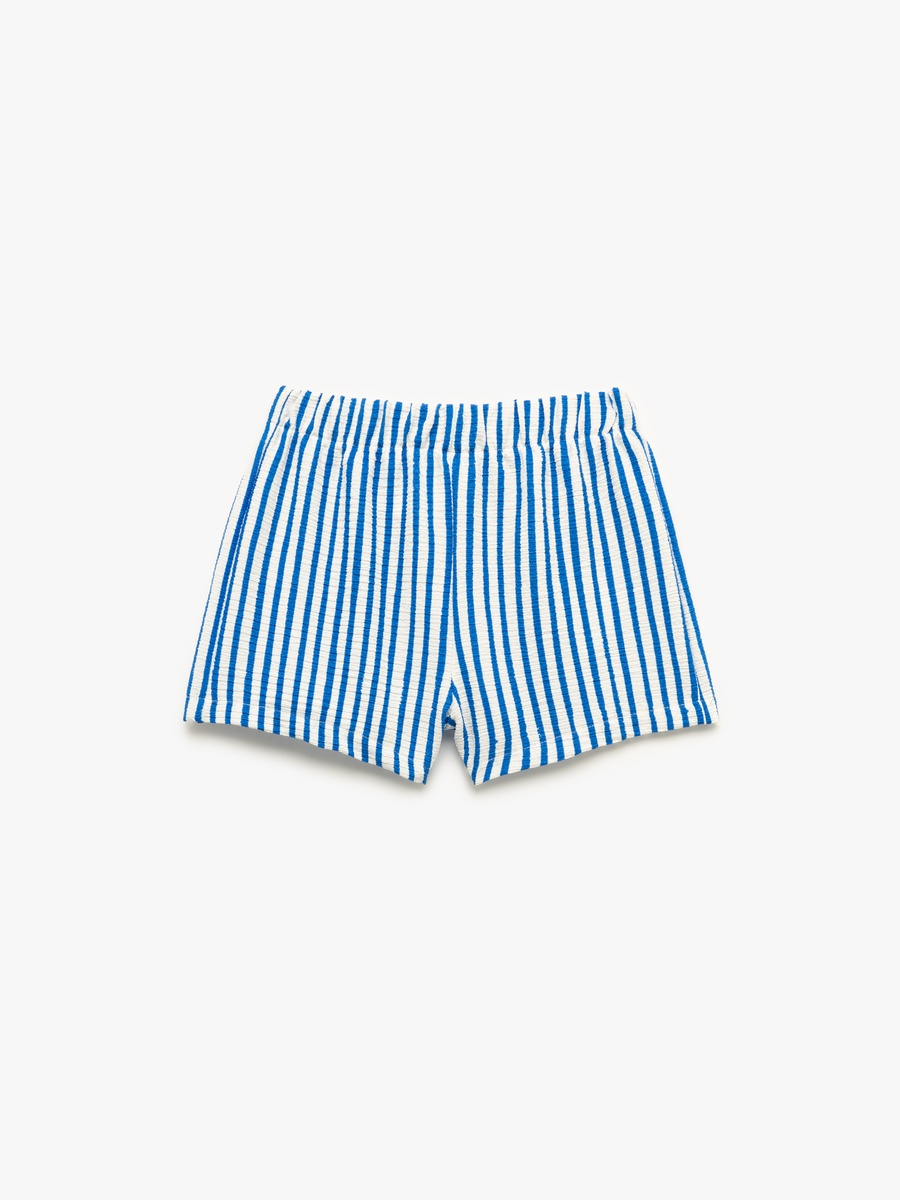 Striped Elastic Waist Shorts