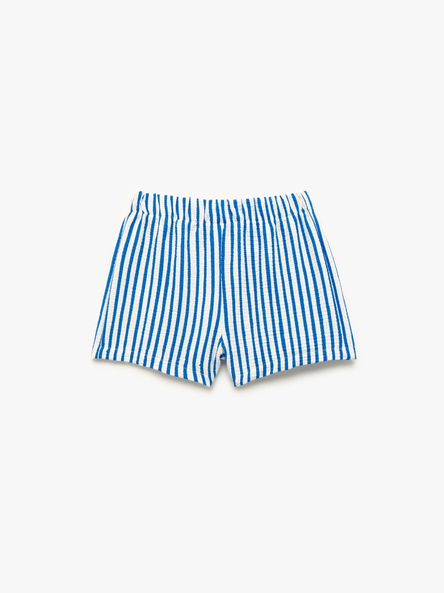 Striped Elastic Waist Shorts