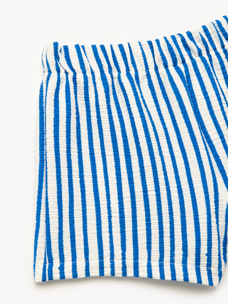 Striped Elastic Waist Shorts