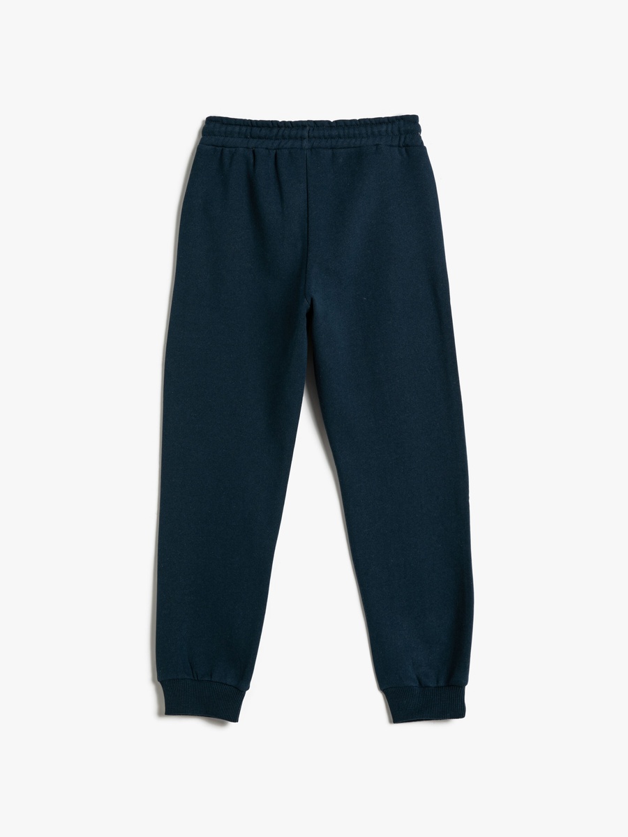 Printed Drawstring Cotton Joggers with Brushed Interior Pockets