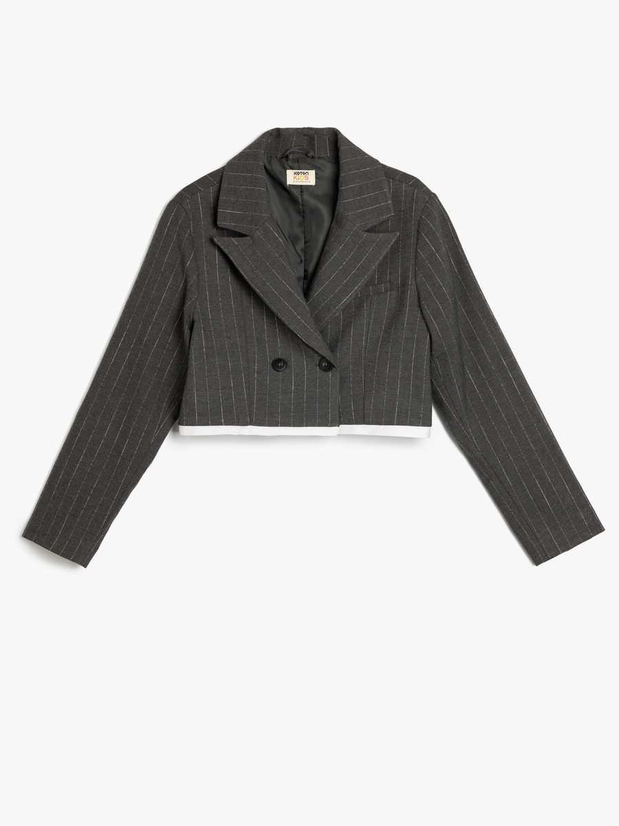 Striped Double Breasted Blazer Jacket