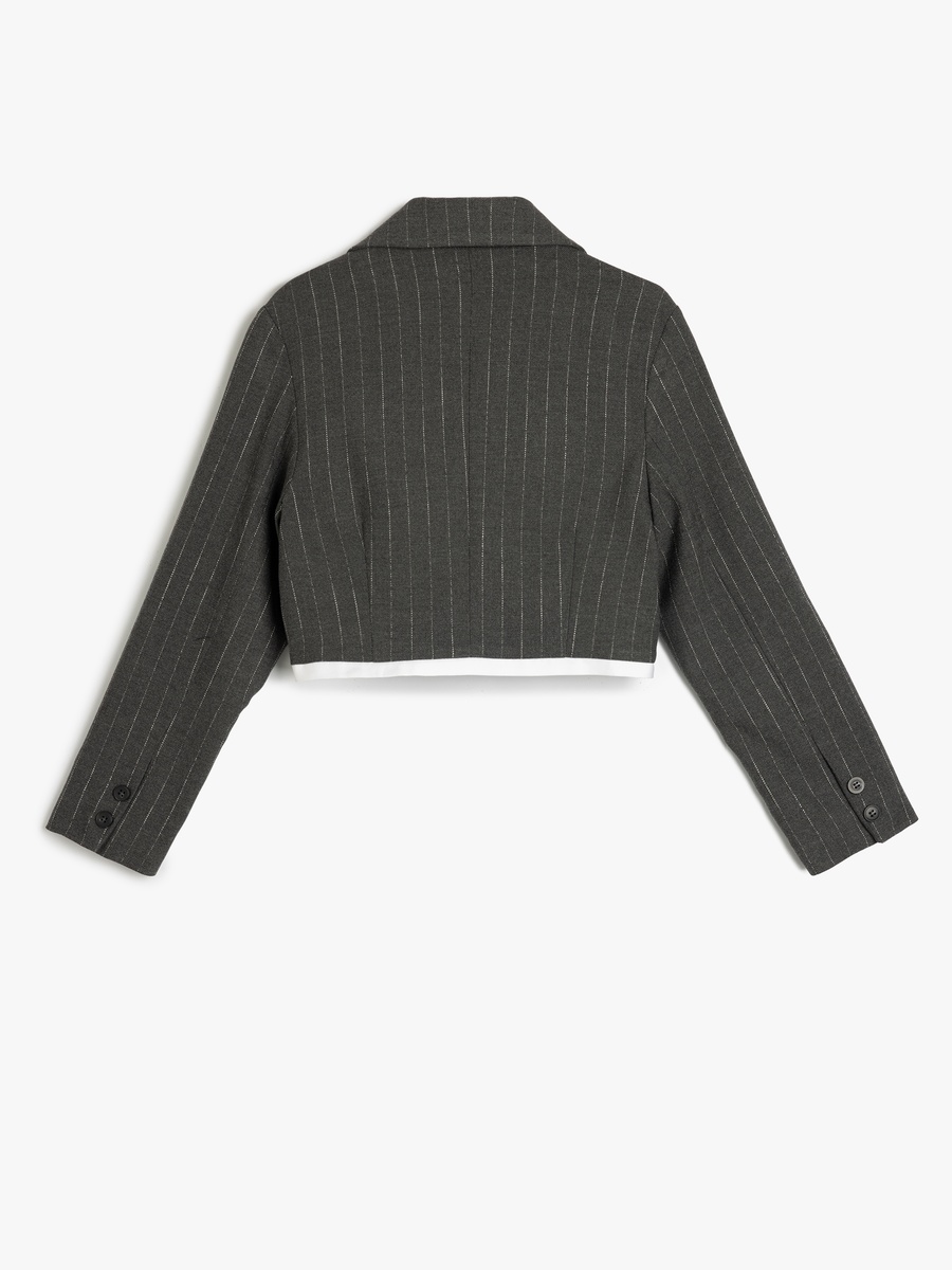Striped Double Breasted Blazer Jacket