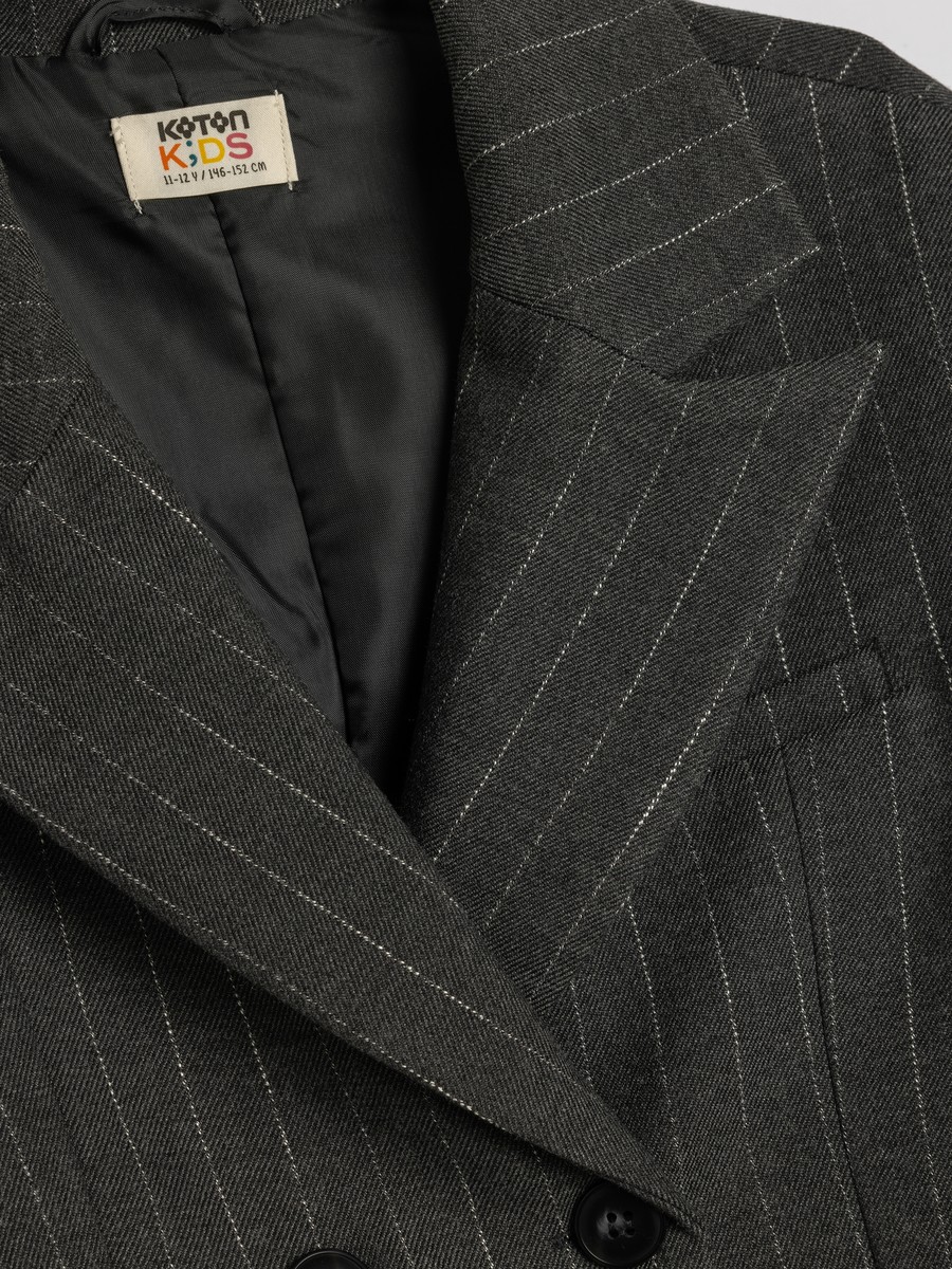 Striped Double Breasted Blazer Jacket