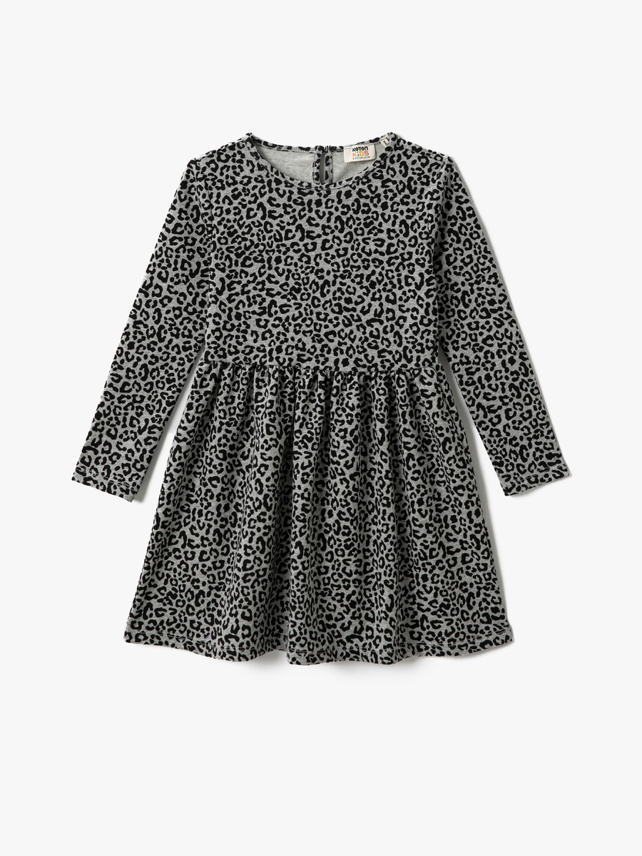 Animal Printed Long Sleeve Dress