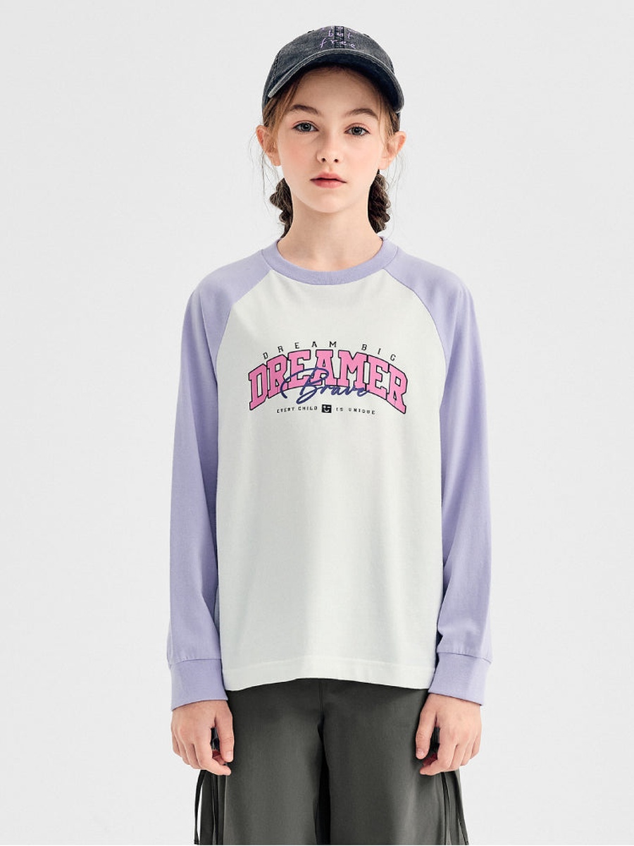 Slogan Print Raglan Sleeve T-Shirt