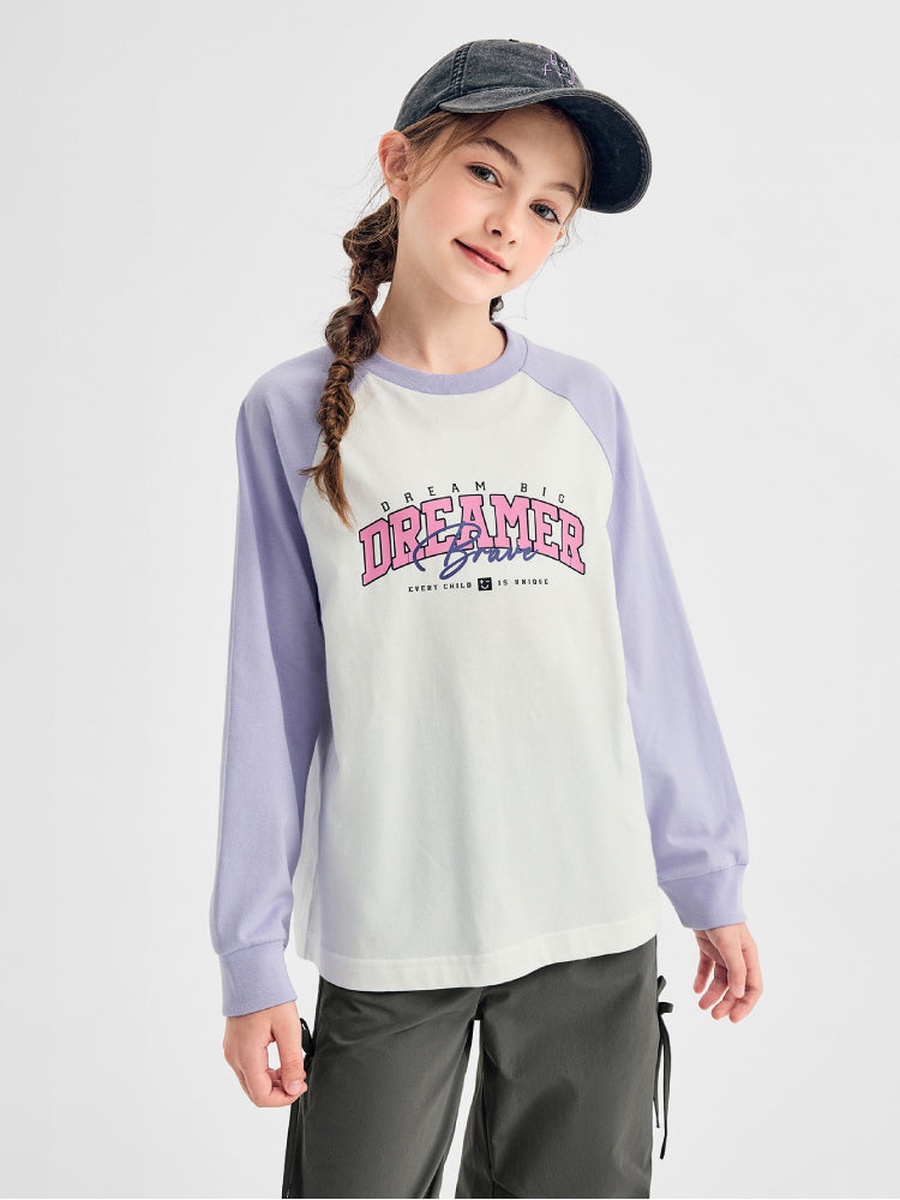Slogan Print Raglan Sleeve T-Shirt