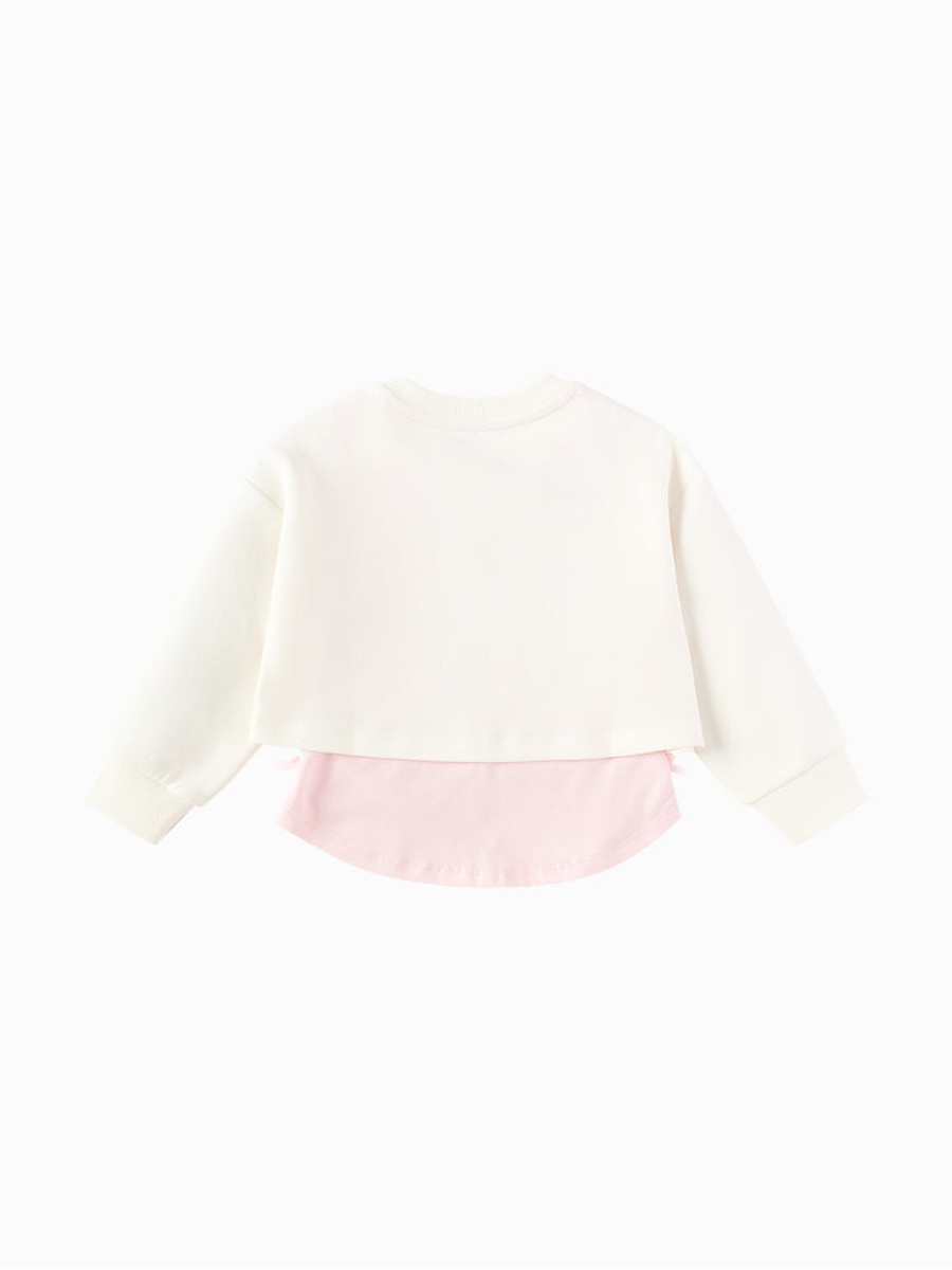 Girls Printed Layered Sweatshirt