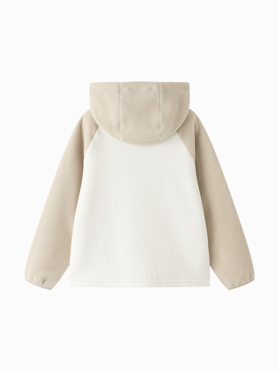 Hooded Zip-Up Jacket with Contrast Sleeves