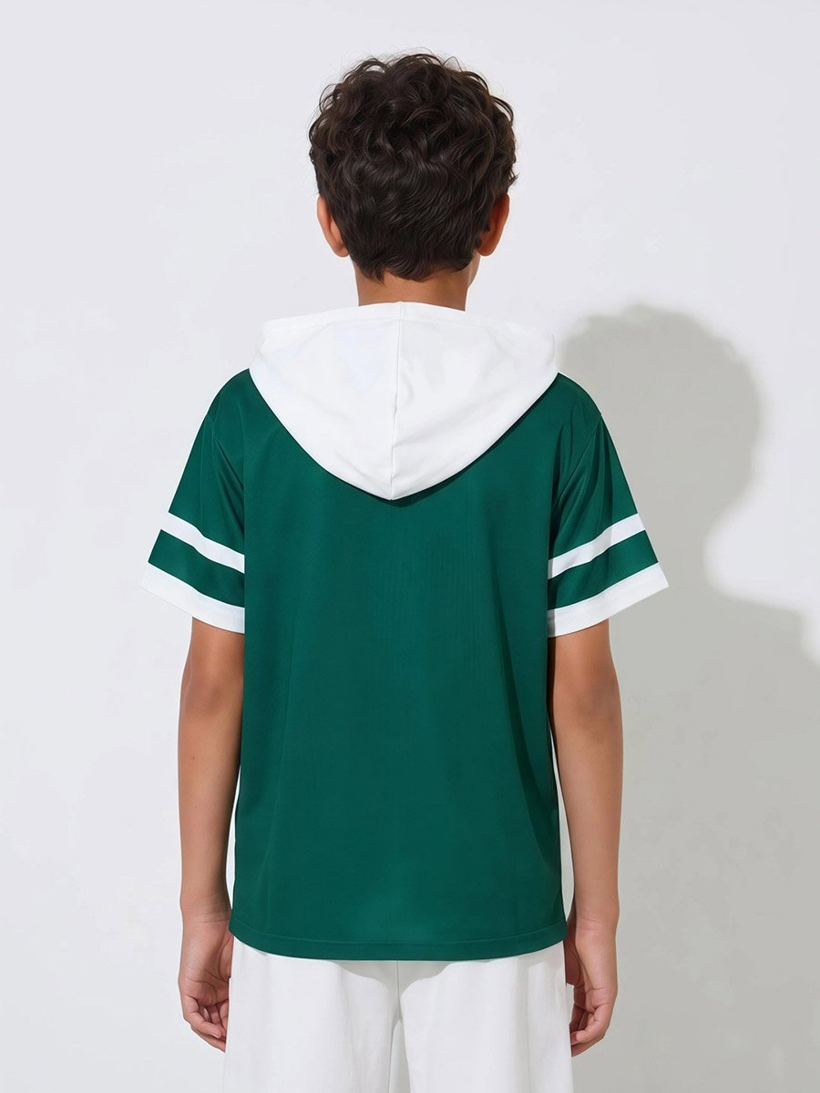 Teen Boys Dark Green KSA National Day Oversized Hoodie