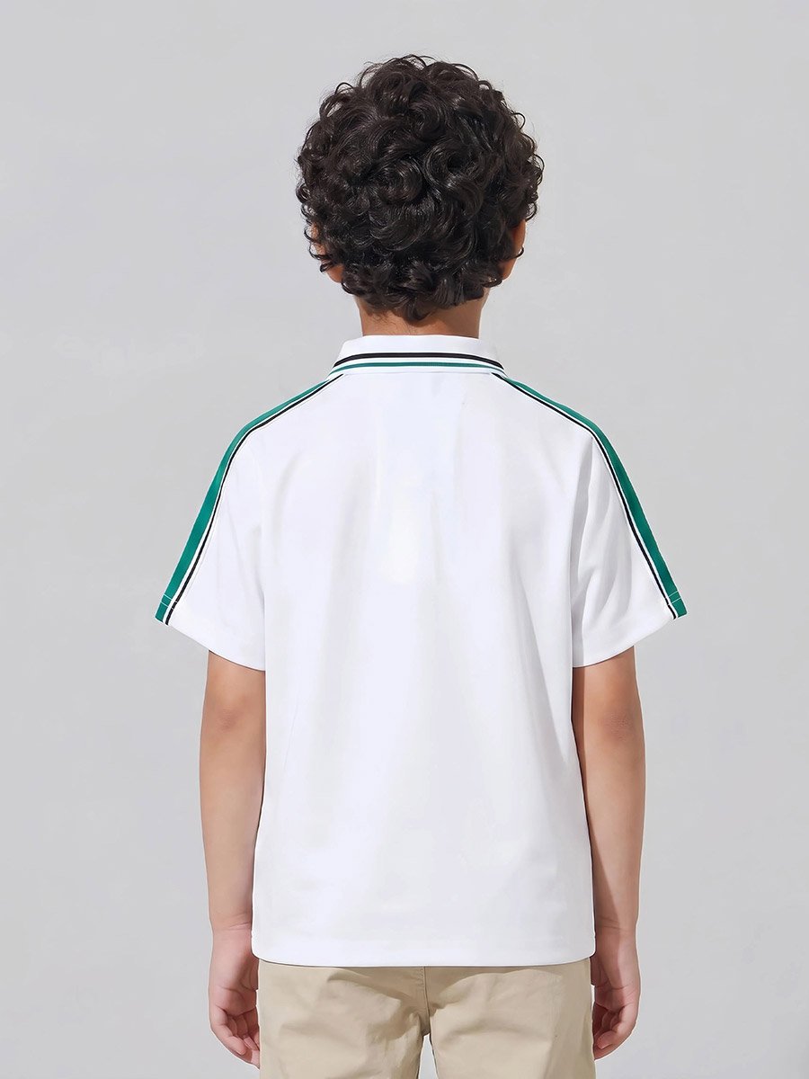 Boys Off White KSA National Day Print Contrast Trims Shirt