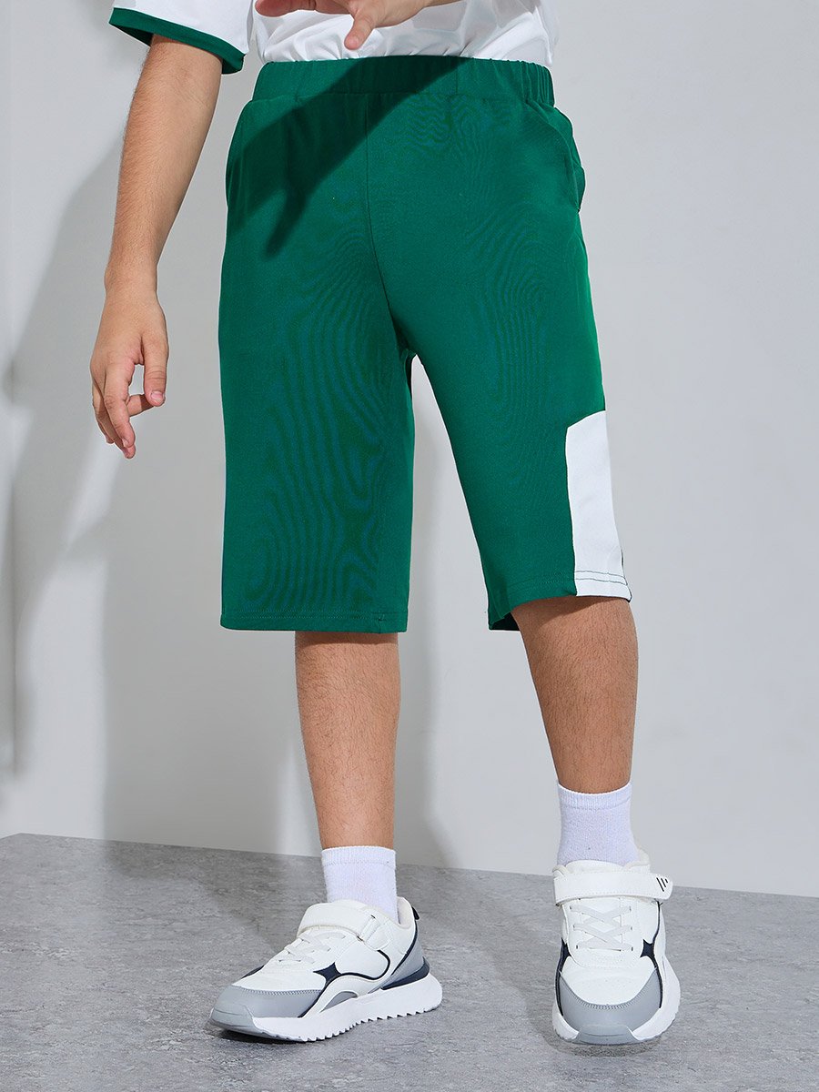 Teen Boys KSA National Day Print Oversized T-Shirt and Shorts Set