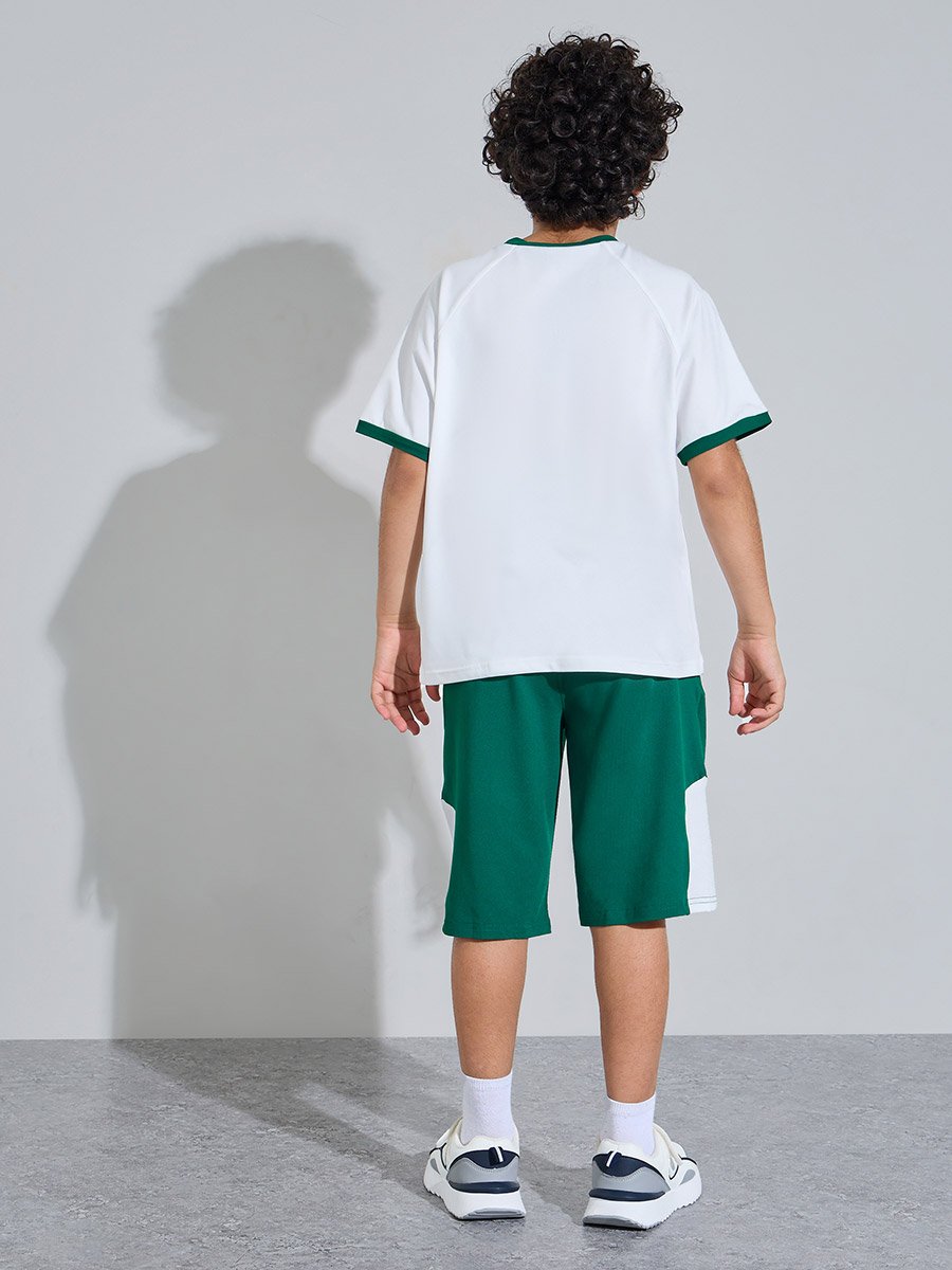 Teen Boys KSA National Day Print Oversized T-Shirt and Shorts Set
