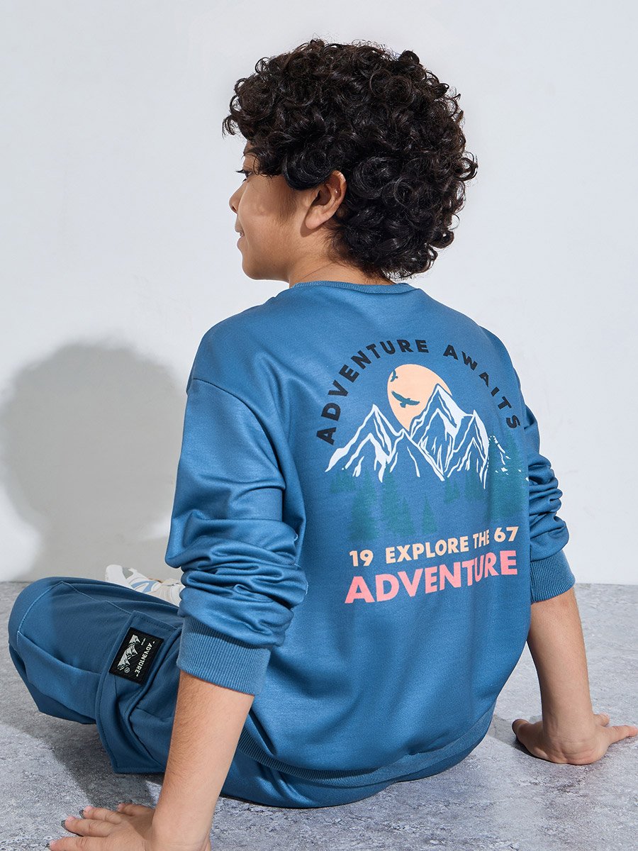 Boys Blue Graphic Sweatshirt and Joggers Set