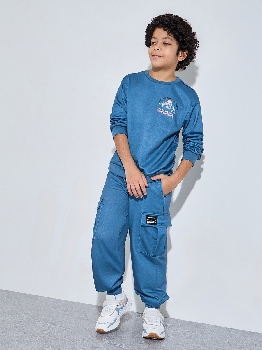 Boys Blue Graphic Sweatshirt and Joggers Set