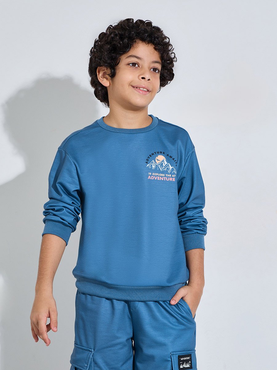 Boys Blue Graphic Sweatshirt and Joggers Set