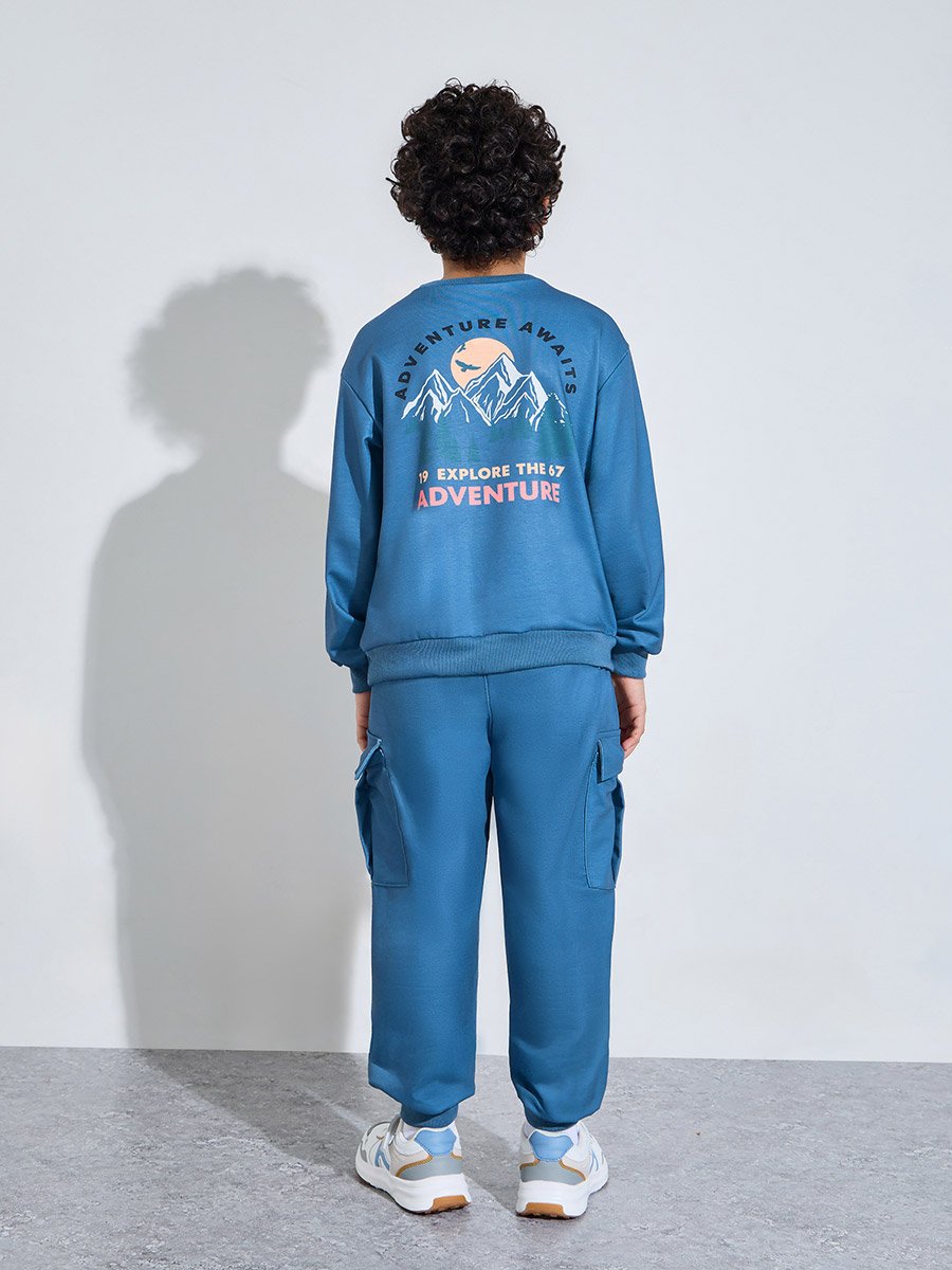 Boys Blue Graphic Sweatshirt and Joggers Set