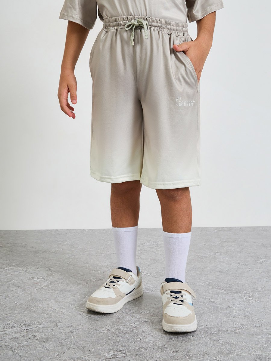 Teen Boys Ombre Slogan Print T-Shirt and Shorts Set