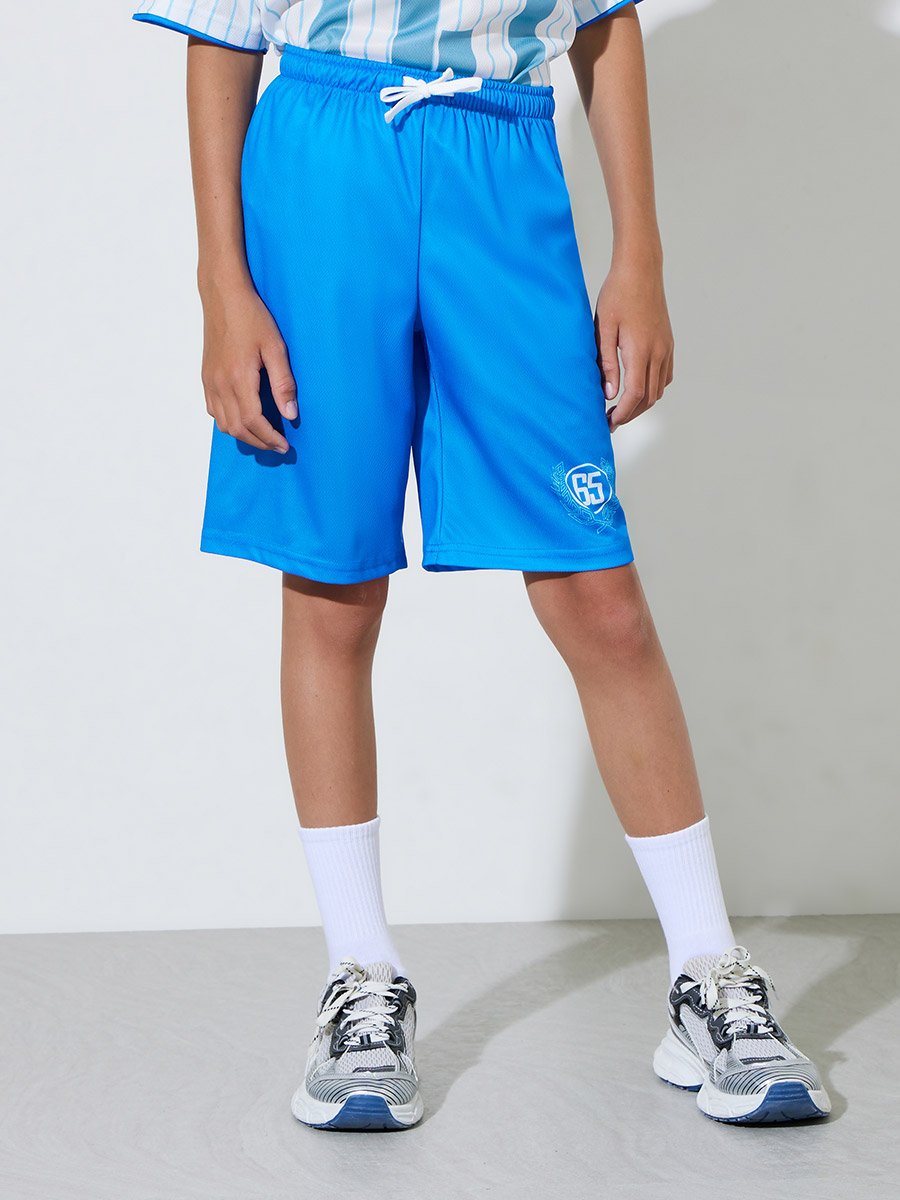Teen Boys Striped Graphic Print Oversized T-Shirt and Shorts Active Set