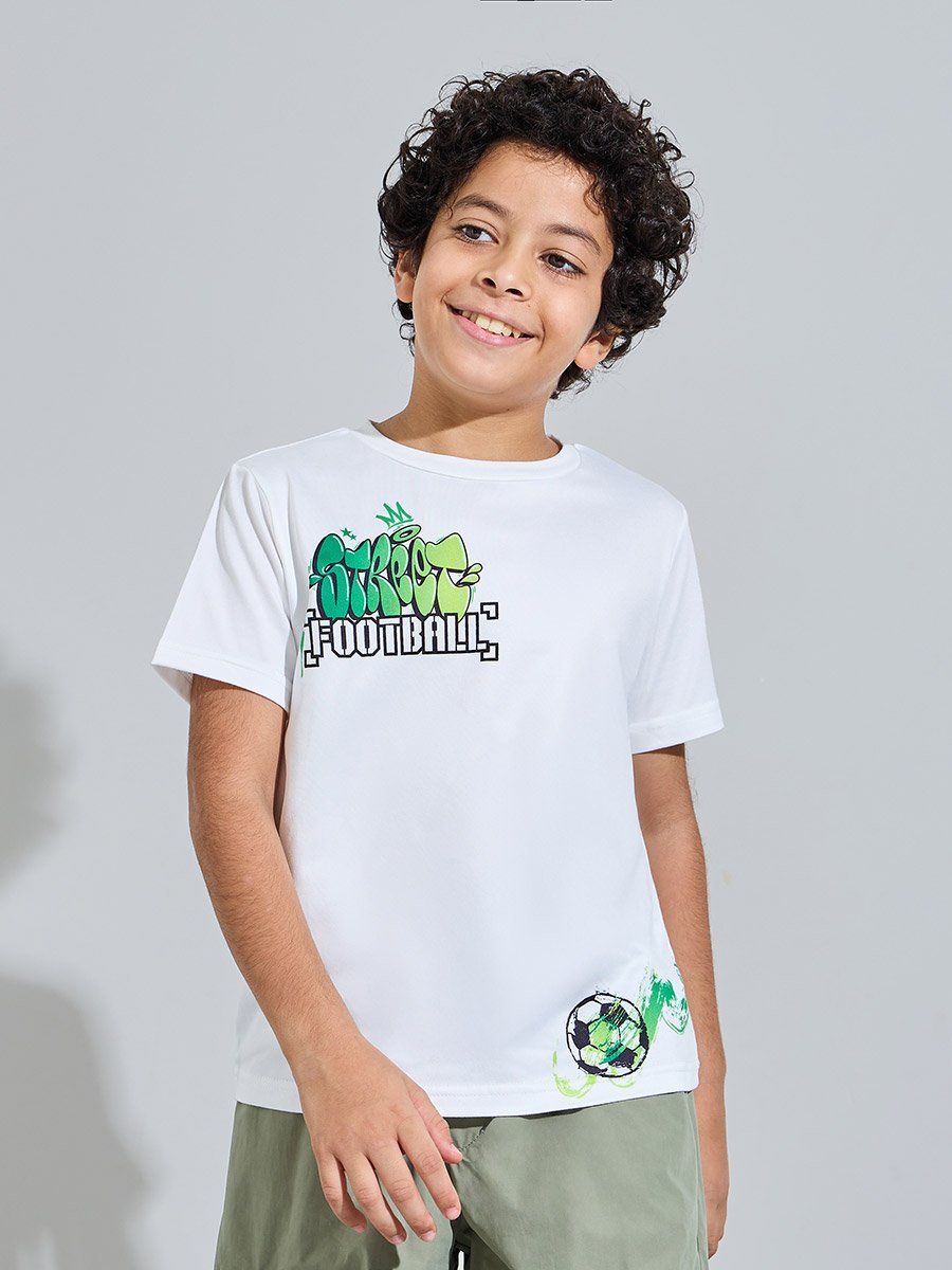 Teen Boys White Graphic Print Relaxed T-Shirt