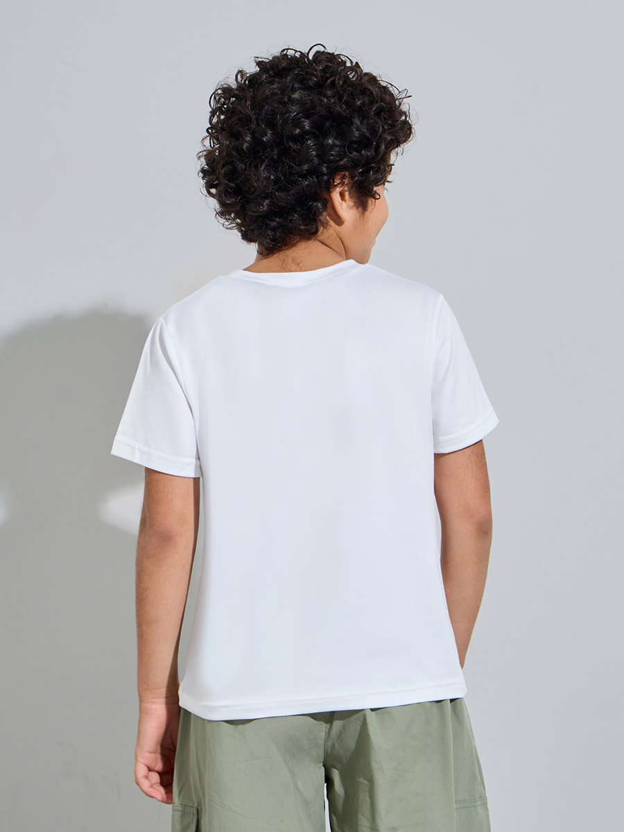 Teen Boys White Graphic Print Relaxed T-Shirt