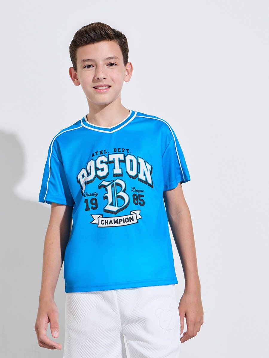 Teen Boys Relaxed Fit Sports Jersey T-Shirt