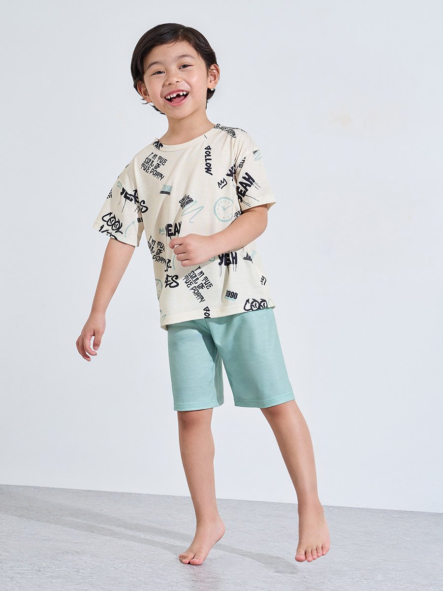 Boys Graphic Print Short Sleeve T-Shirt and Shorts Set