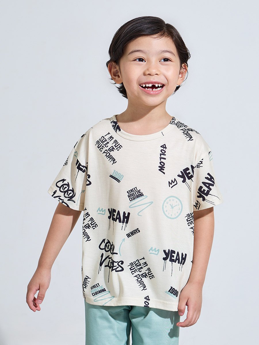 Boys Graphic Print Short Sleeve T-Shirt and Shorts Set