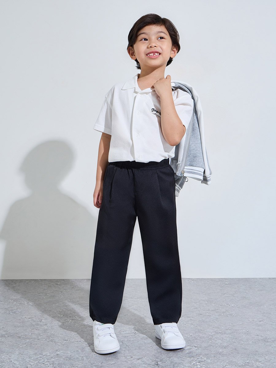 Boys Linen Blend Solid Pants