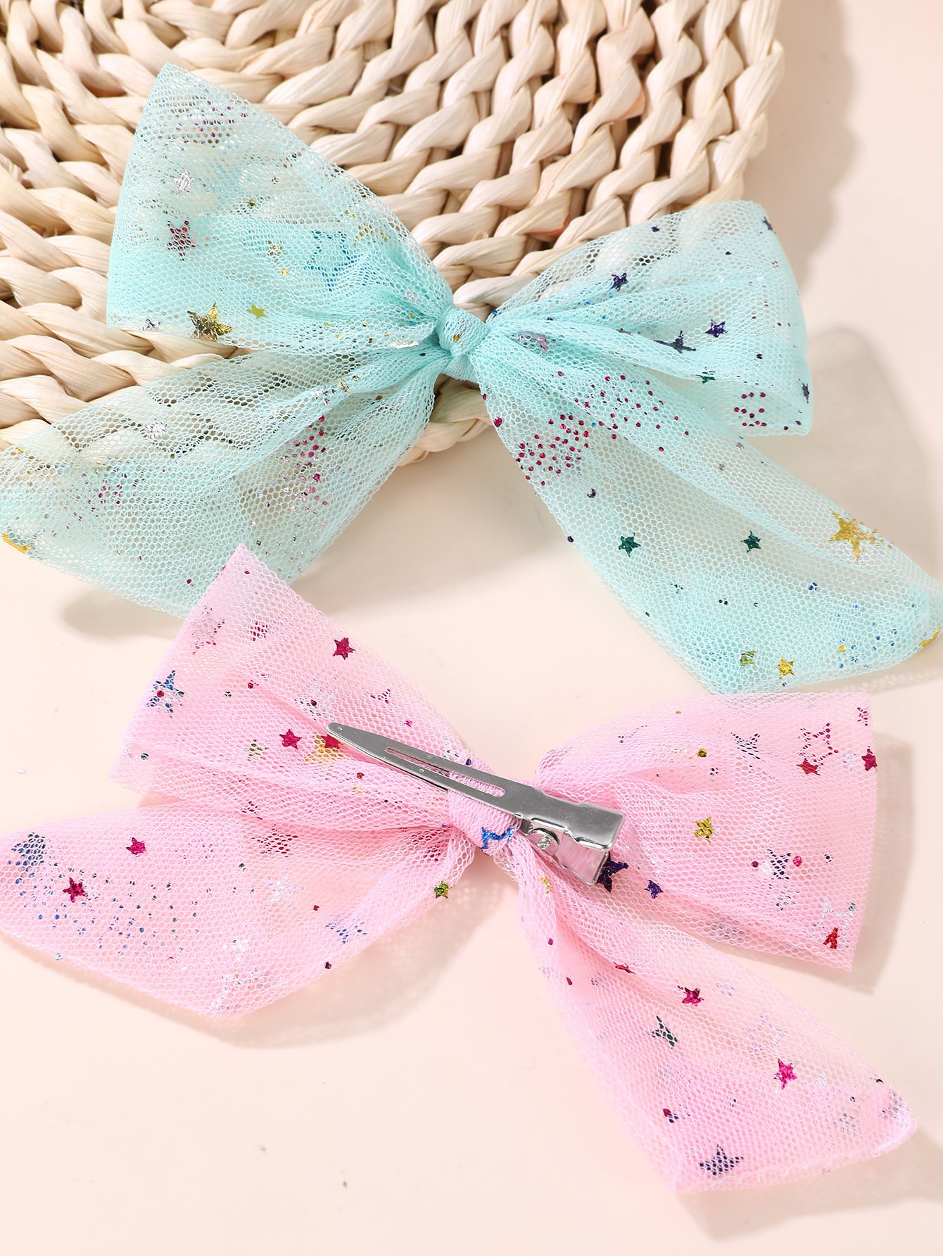 Set of 5 - Star Bow Clips