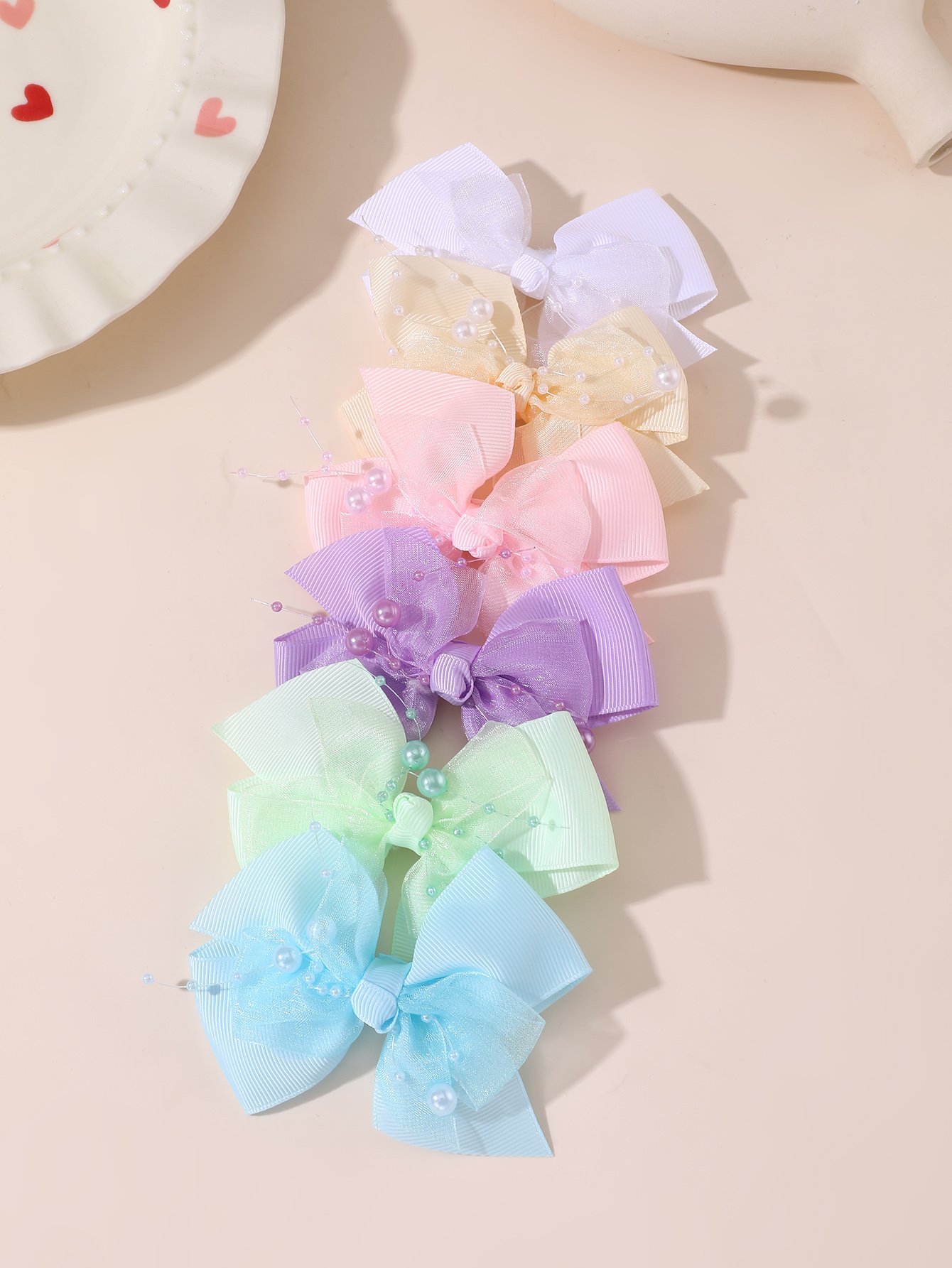 Set of 6 - Solid Bow Clips