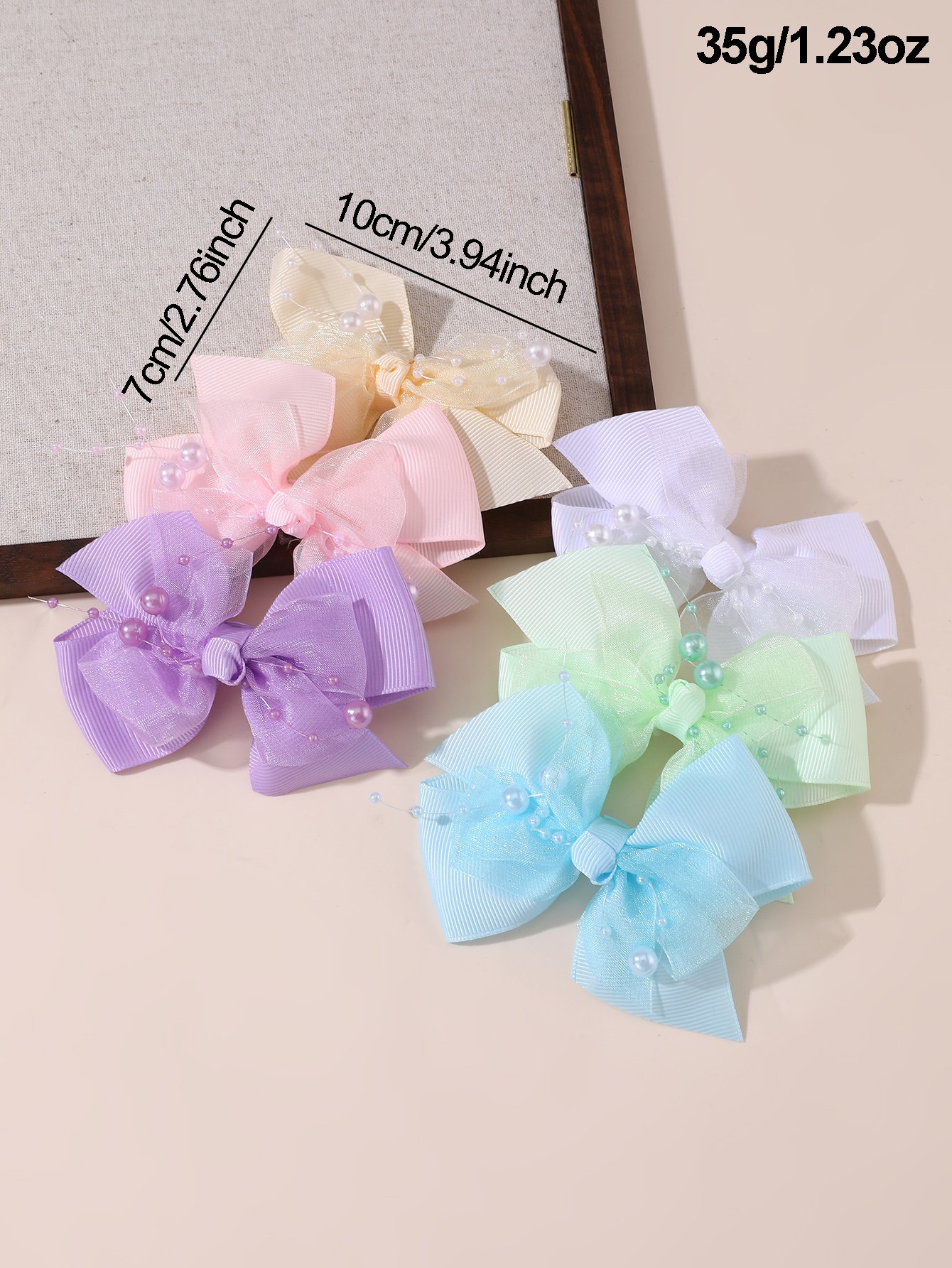 Set of 6 - Solid Bow Clips