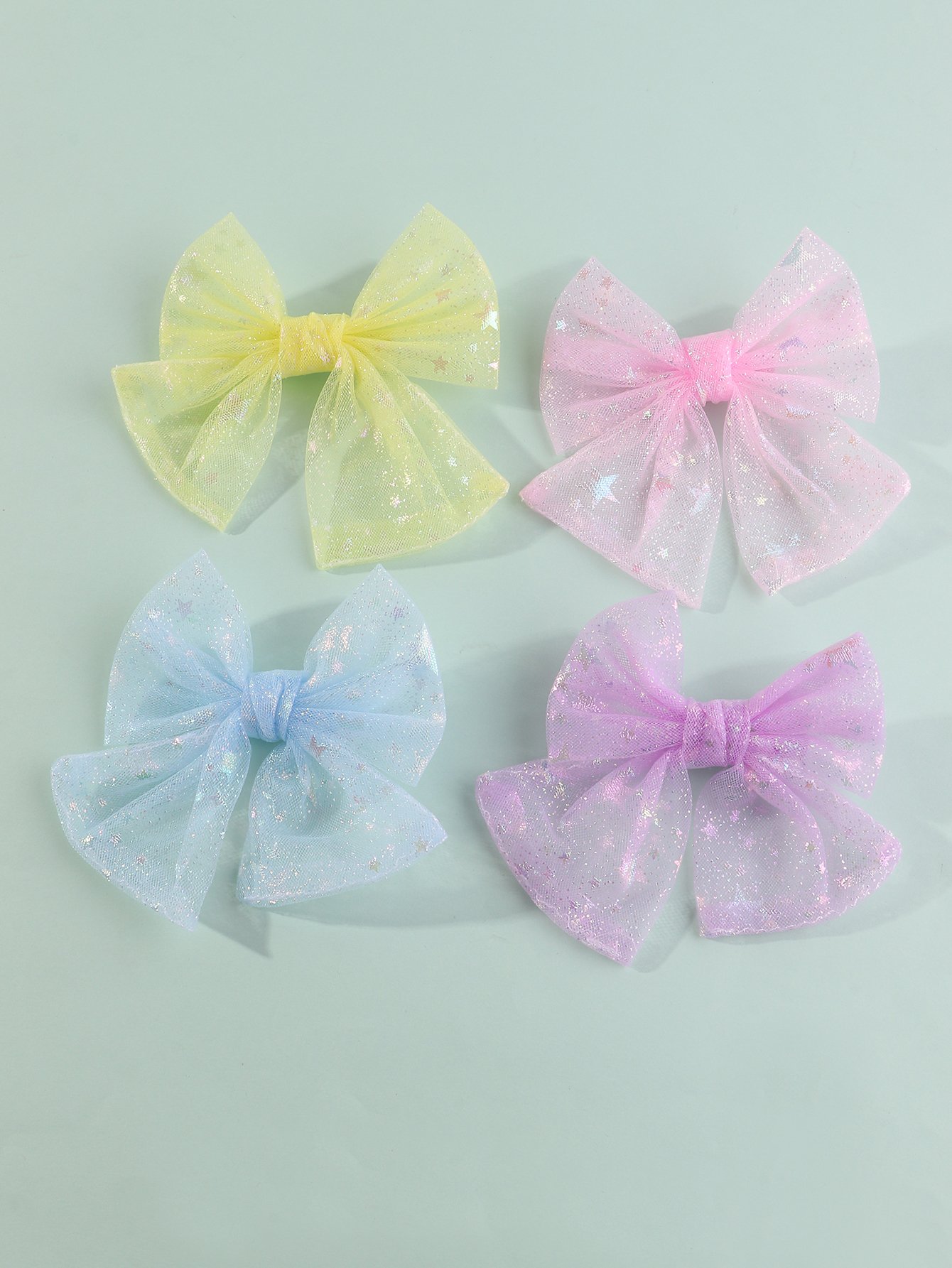 Set of 4 - Mesh Bow Clips