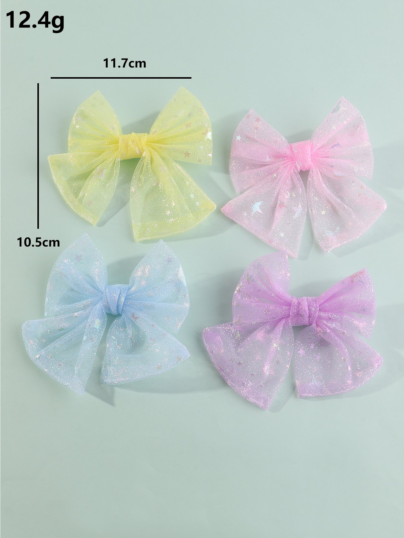 Set of 4 - Mesh Bow Clips