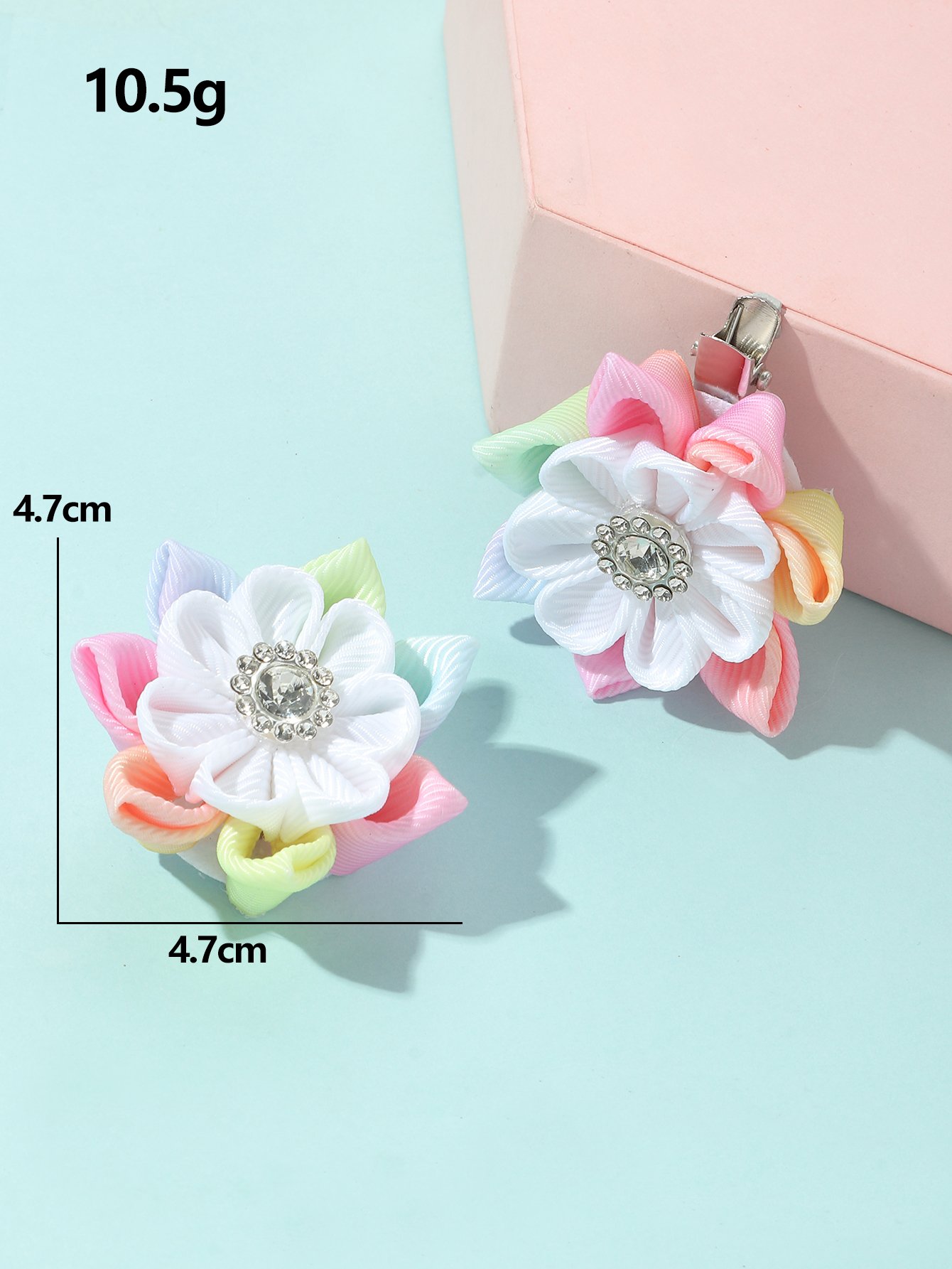 Pack of 2 - Girls Multi-Color Floral Hair Clips