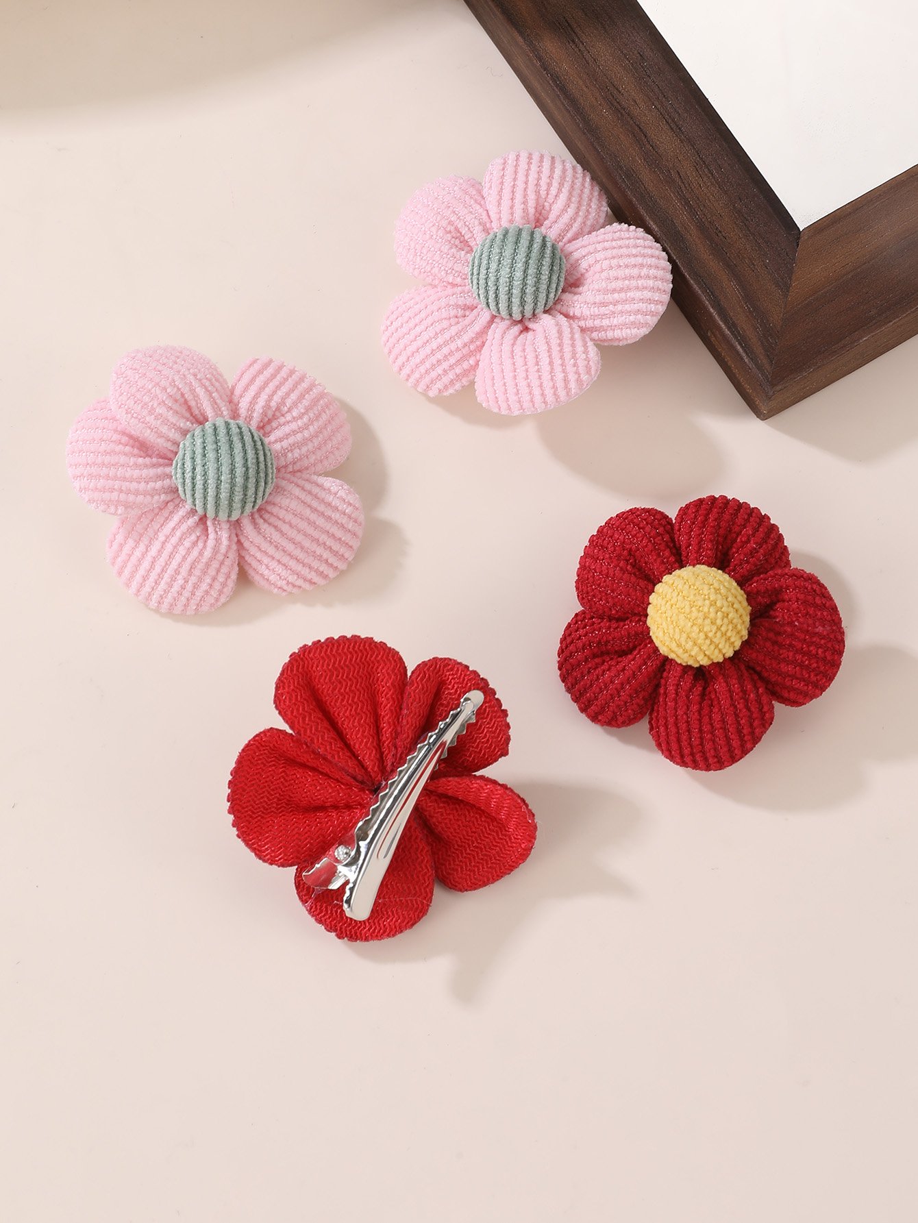 Pack of 10 - Girls Multi-Color Floral Hair Clips