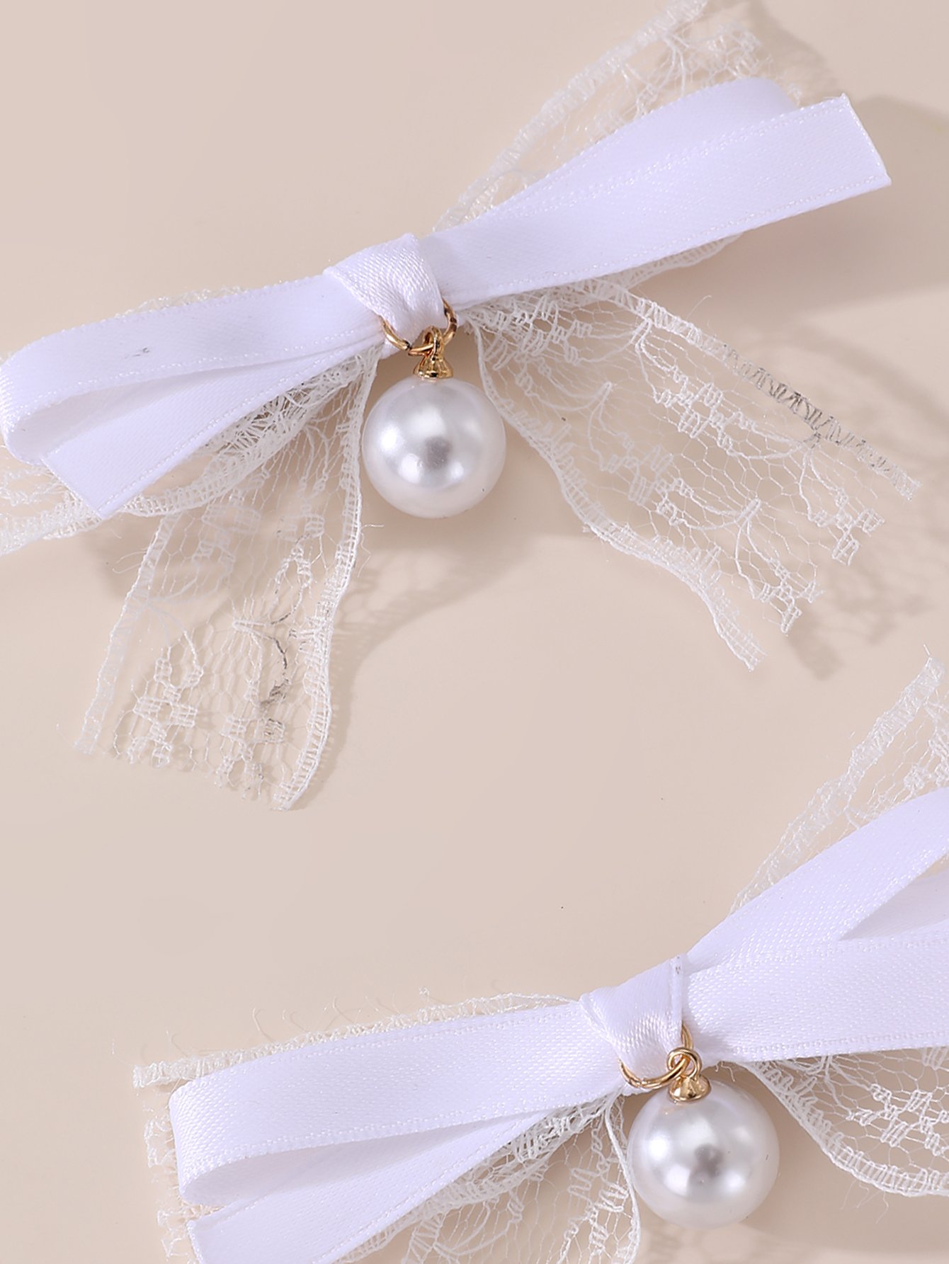 Set of 2 - Lace Bow Hair Clips
