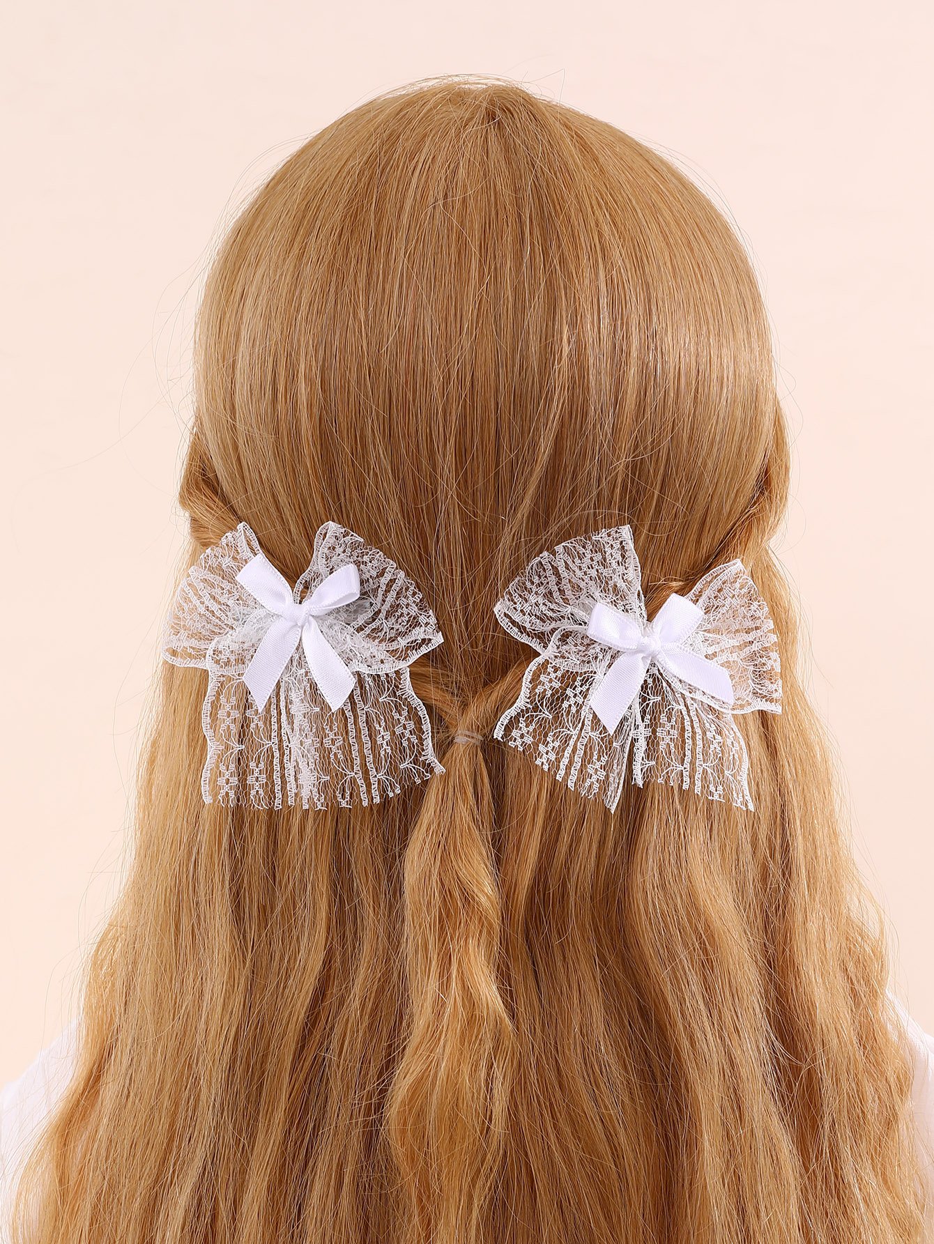 Set of 2 - Lace Bow Hair Clips