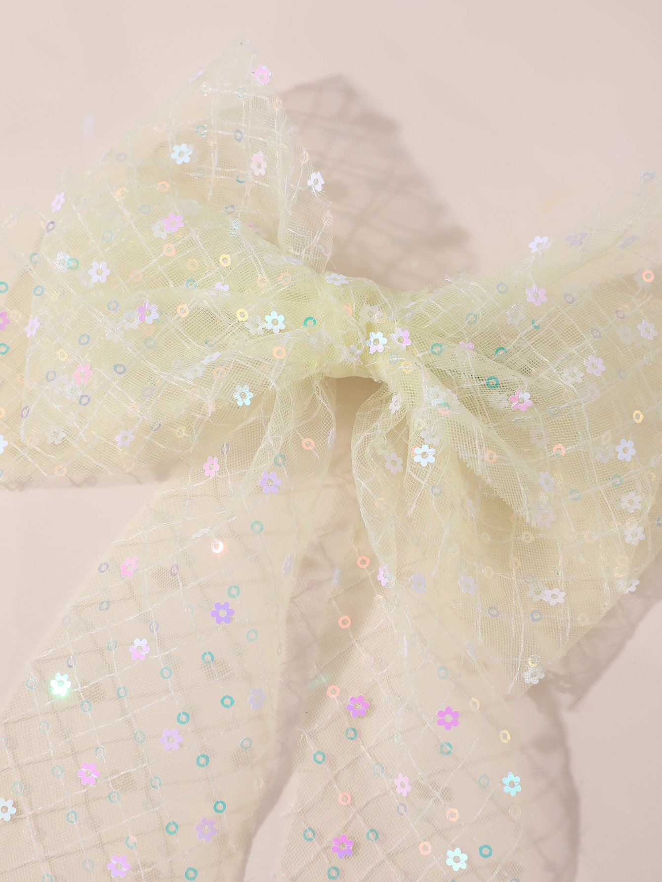 Girls Yellow Sequin Bow Hair Clip