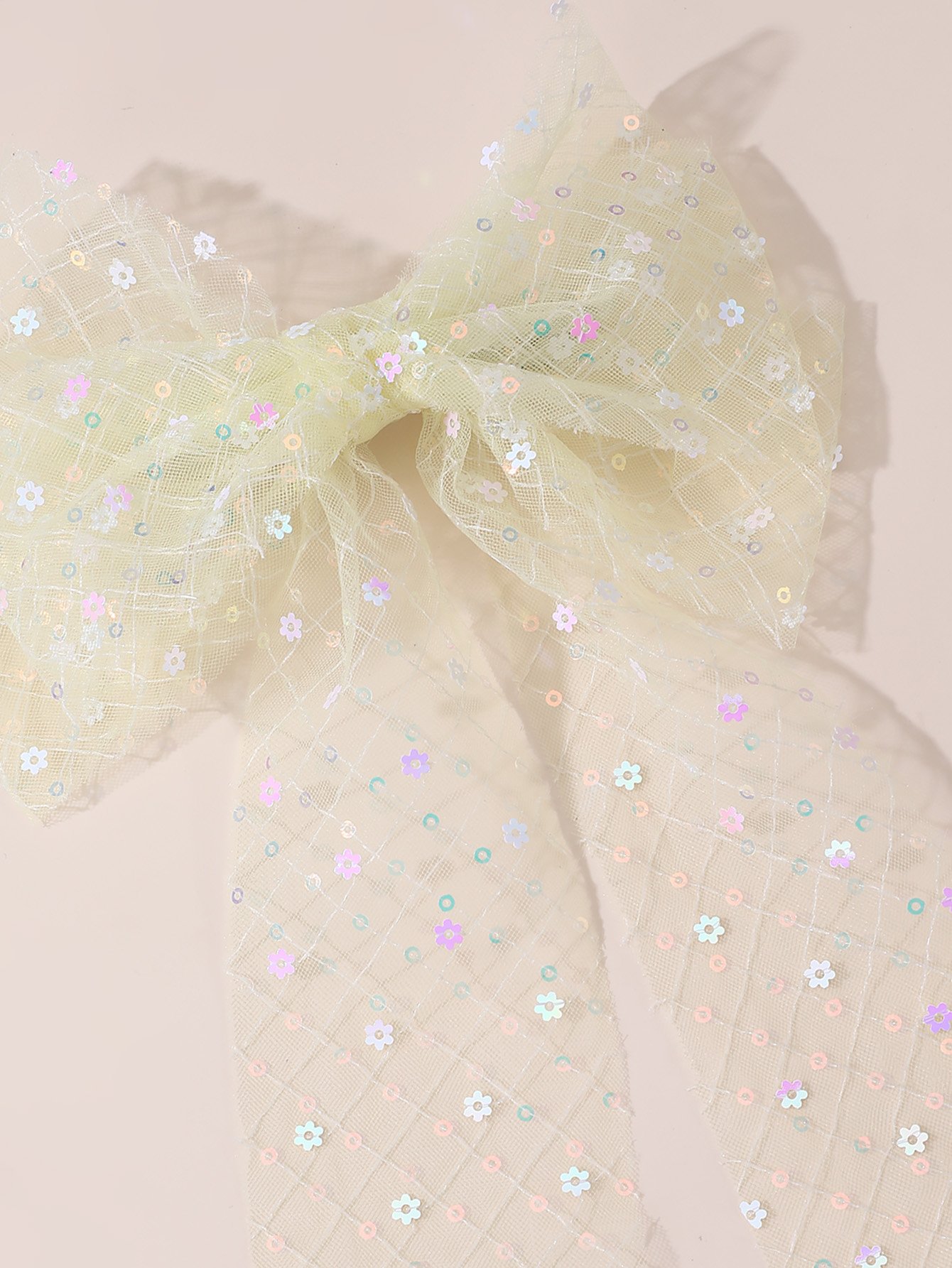 Girls Yellow Sequin Bow Hair Clip