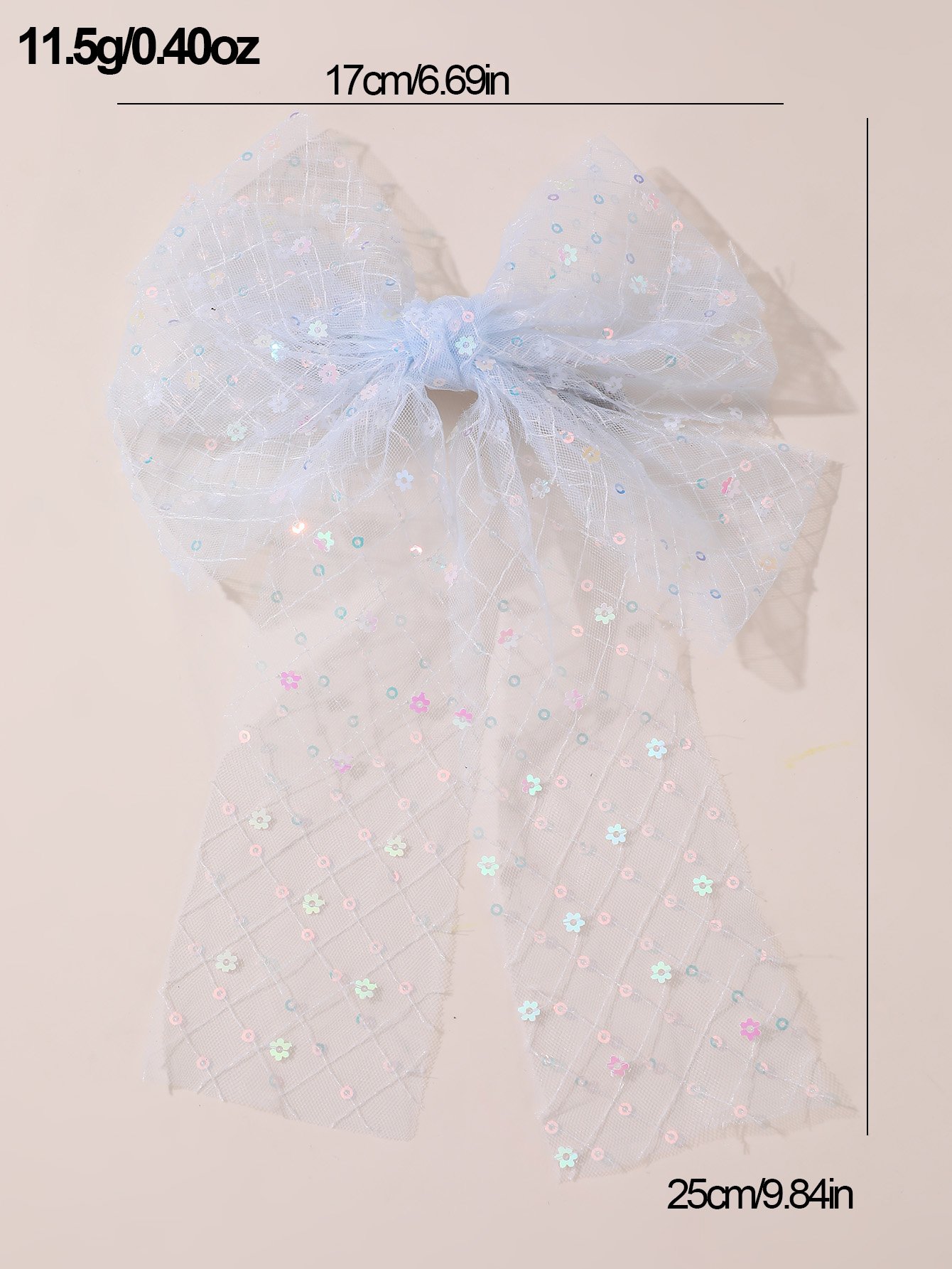 Girls Blue Sequin Bow Hair Clip
