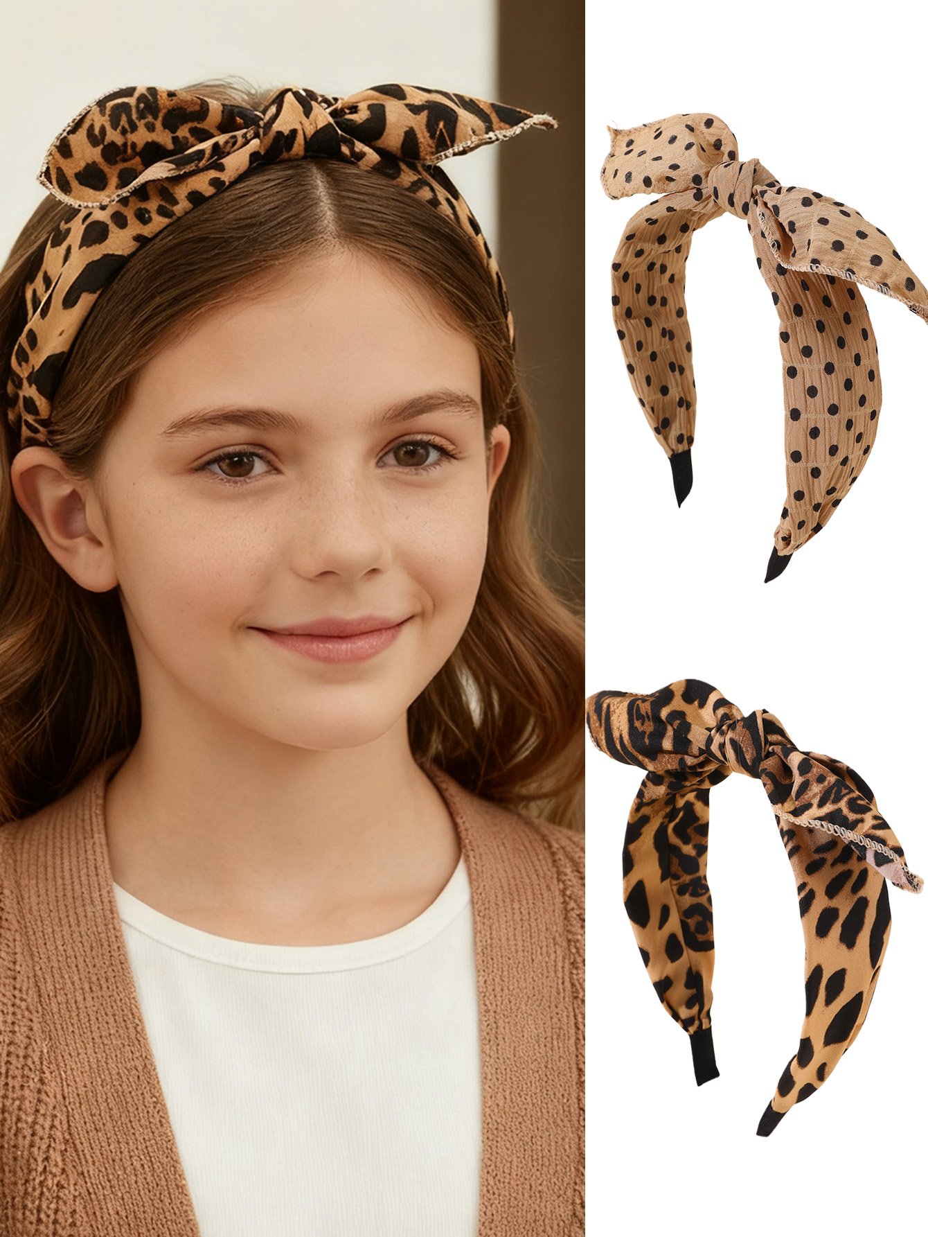 Set of 2 - Leopard Print Headband
