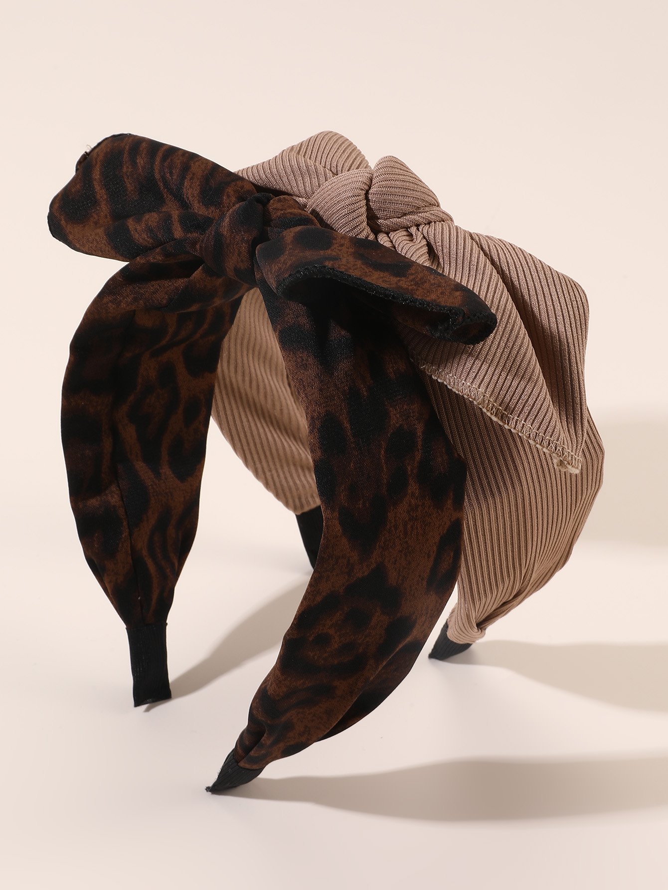 Pack of 2 - Girls Leopard Print Bow Headbands