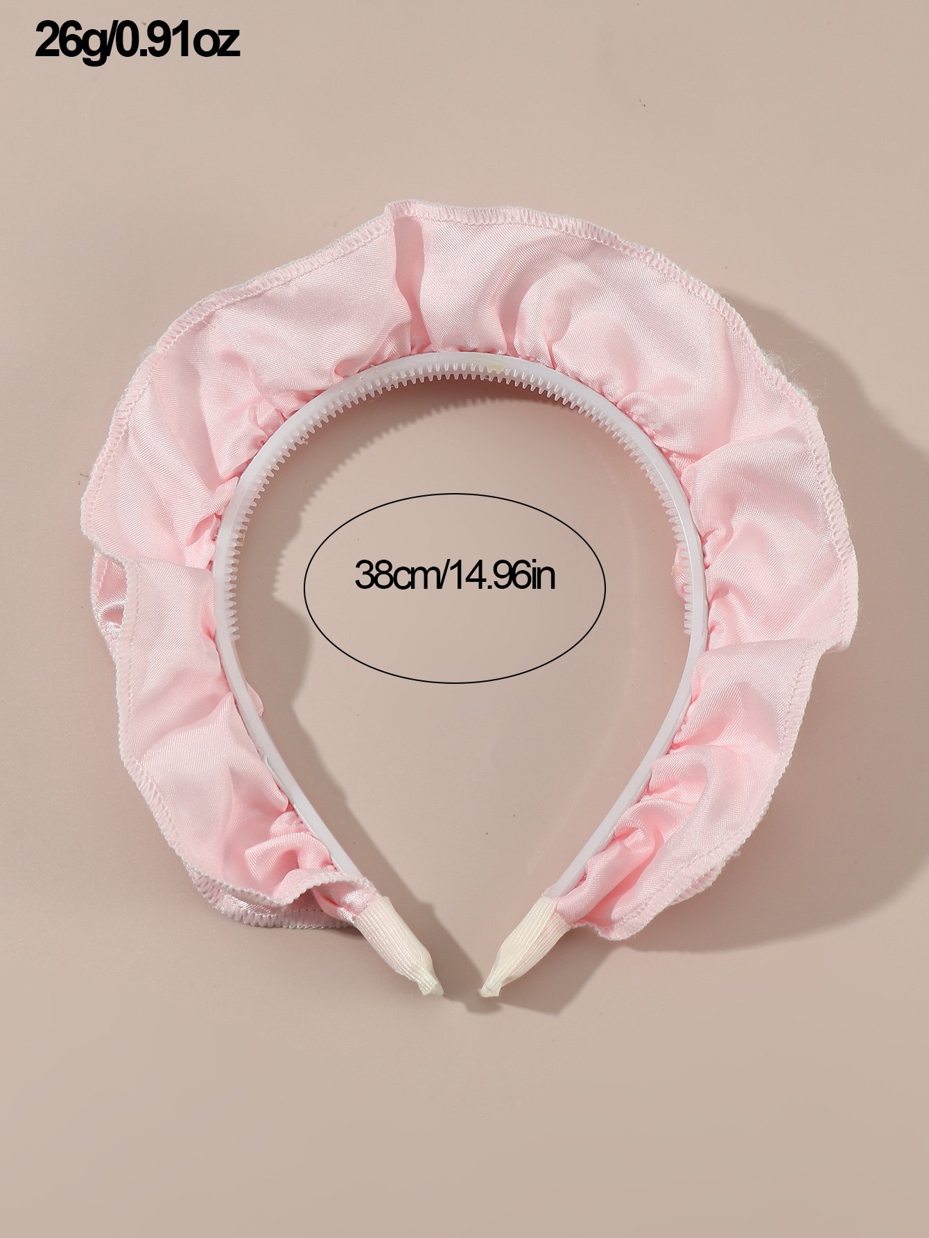 Girls Pink Beads Embellished Ruffled Headband
